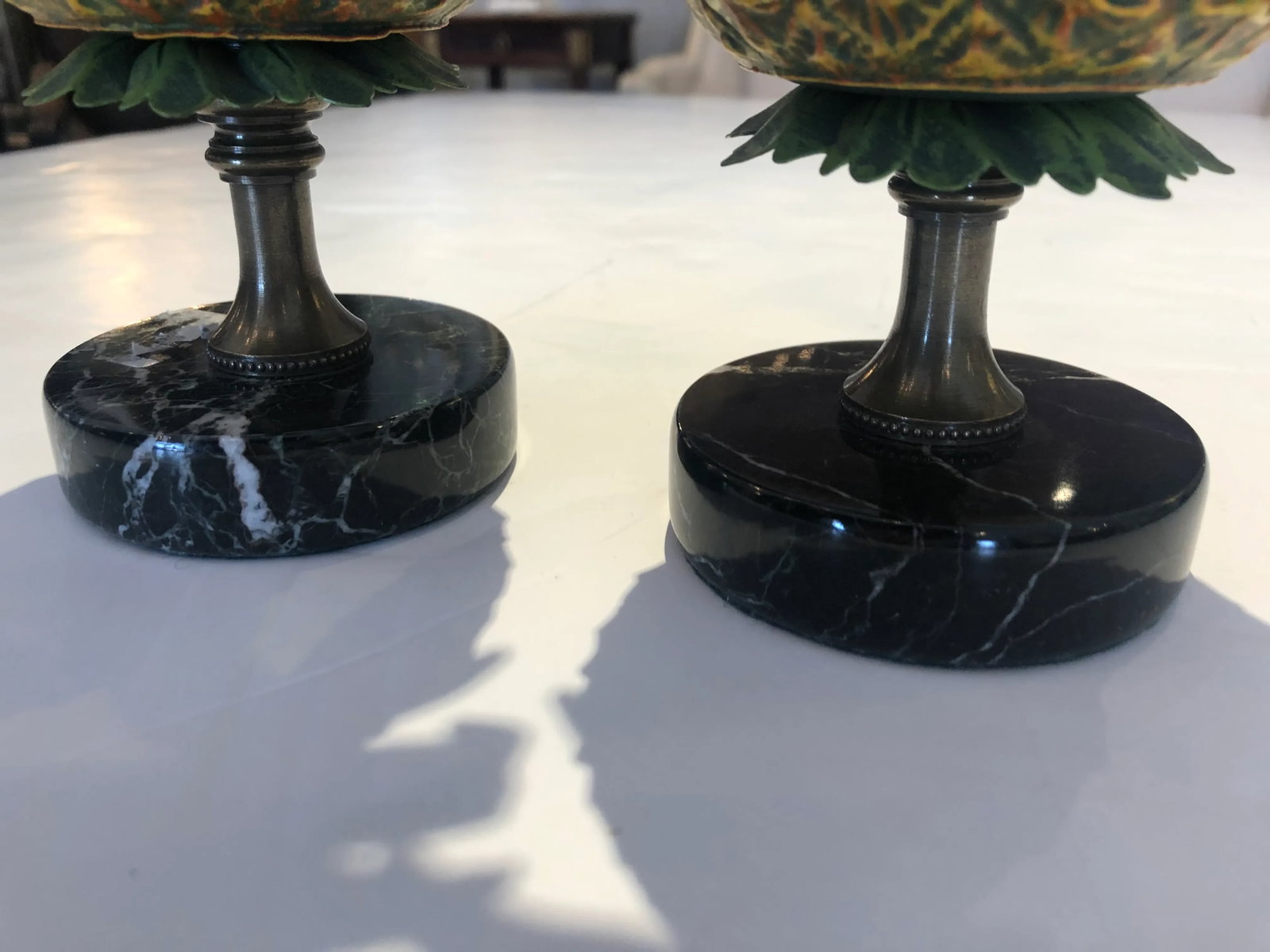 Tole and Brass Pineapple Candlesticks - a Pair - 7