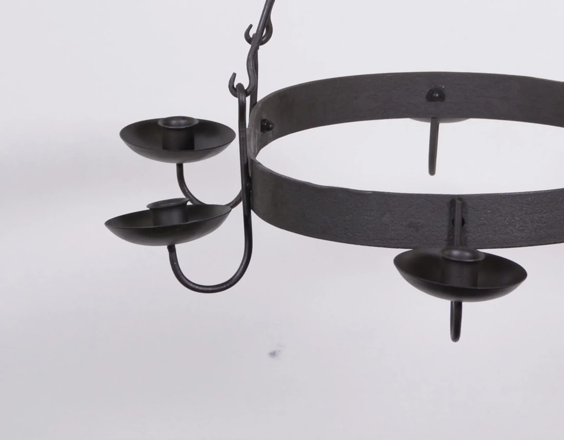 Vintage Oval Chandelier With Six Candle Holders - 5