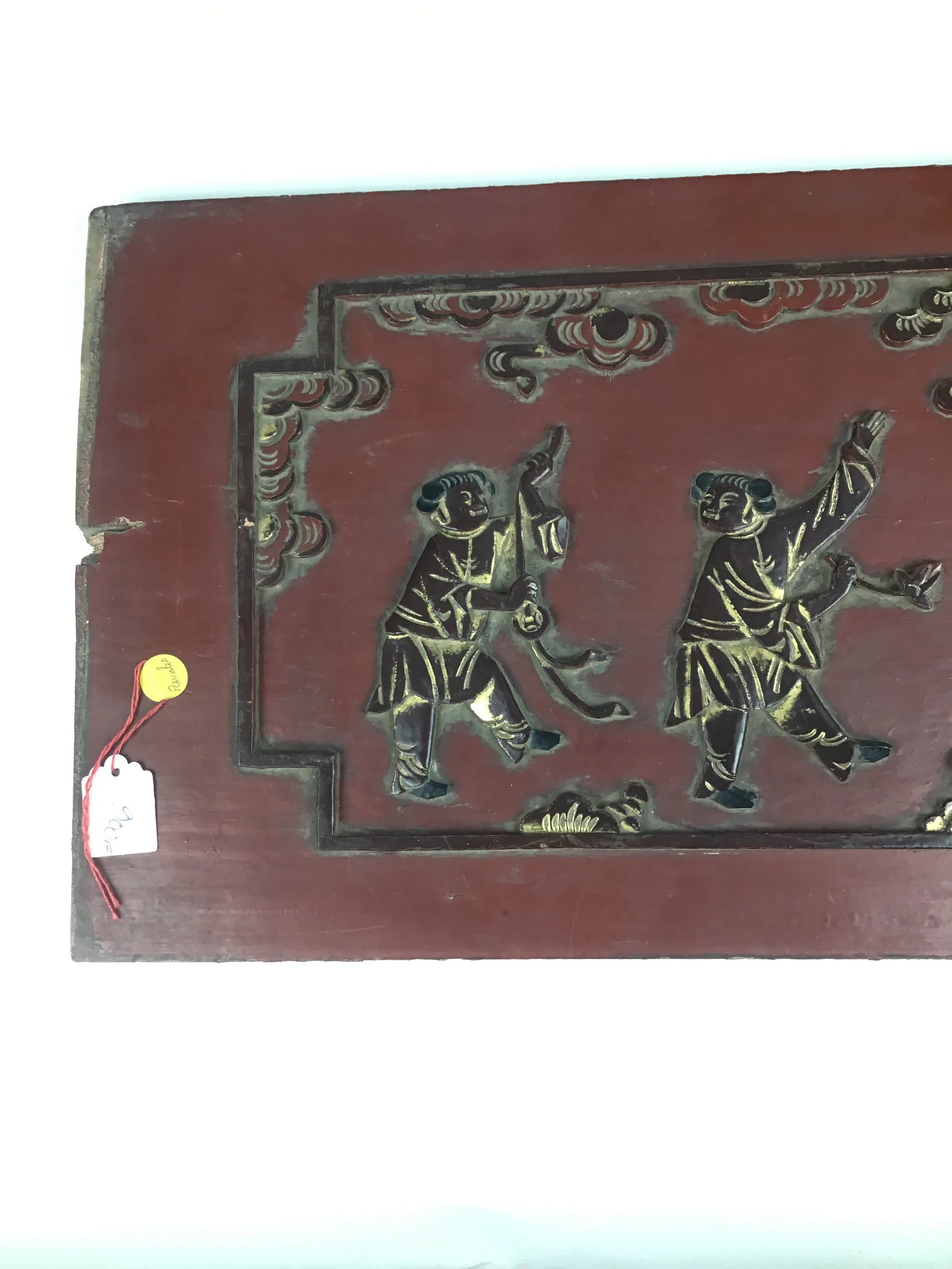 Antique Carved Wood Gold Relief Chinese Wall Panel - 3