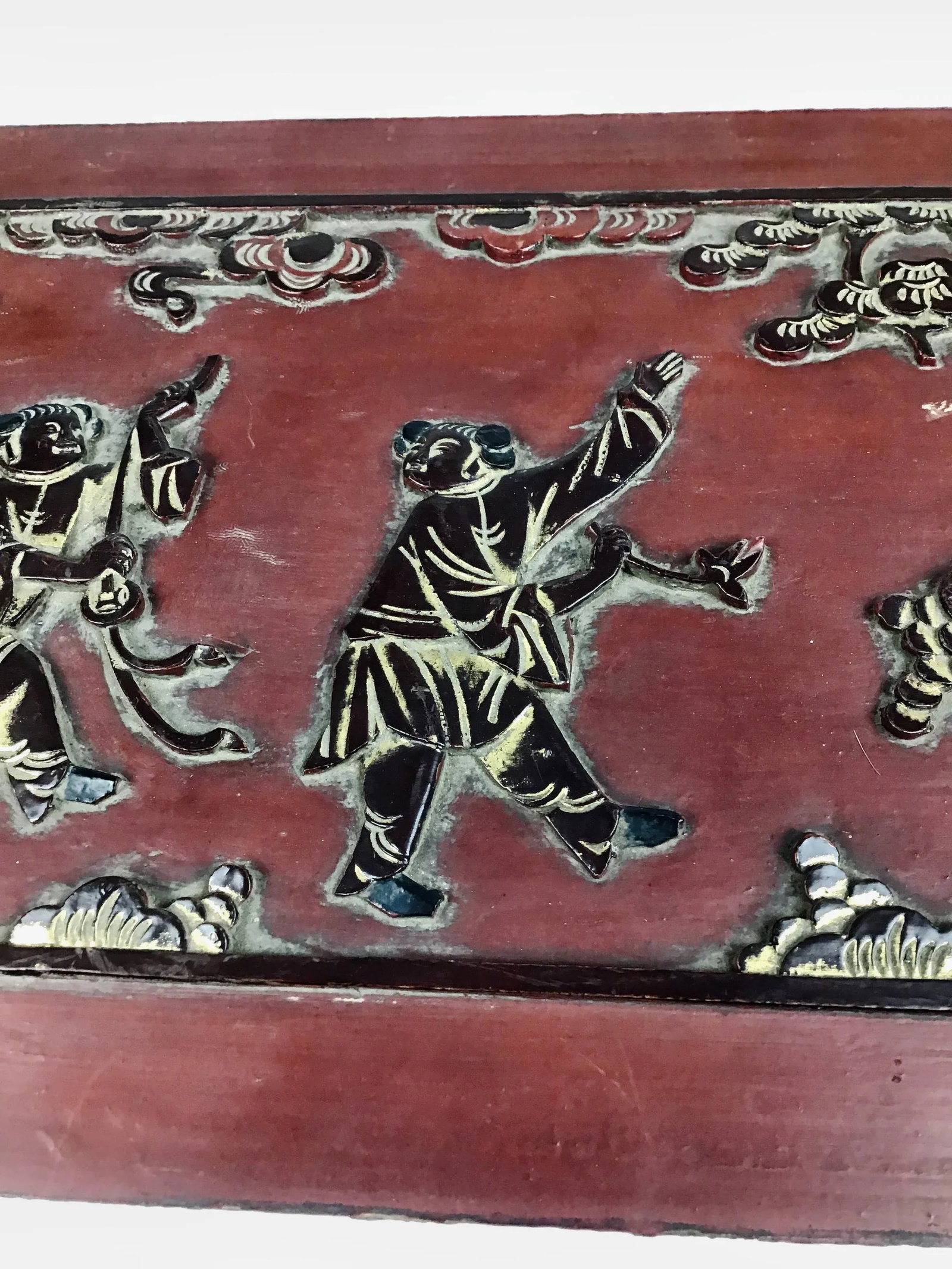 Antique Carved Wood Gold Relief Chinese Wall Panel - 4