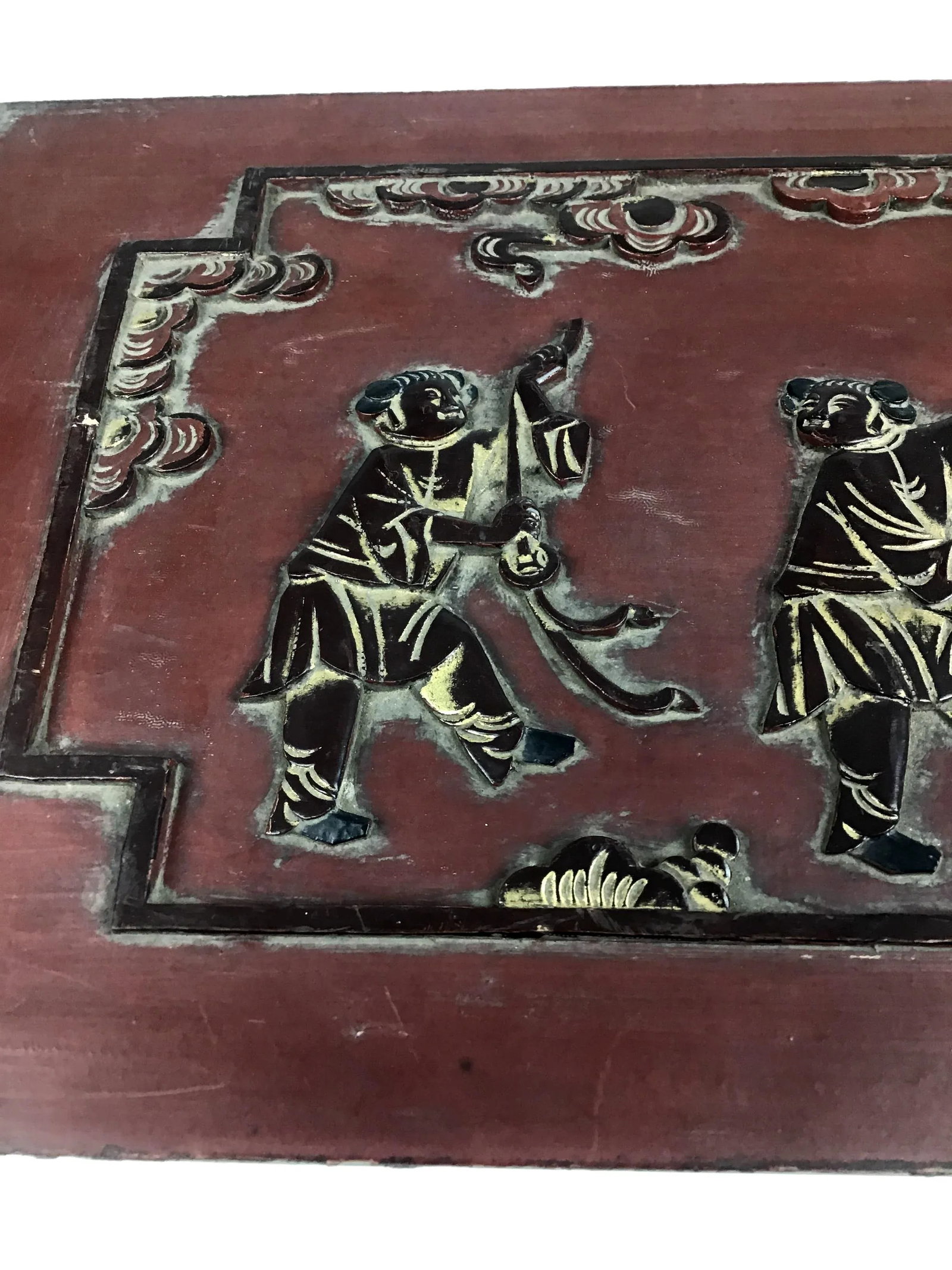 Antique Carved Wood Gold Relief Chinese Wall Panel - 5