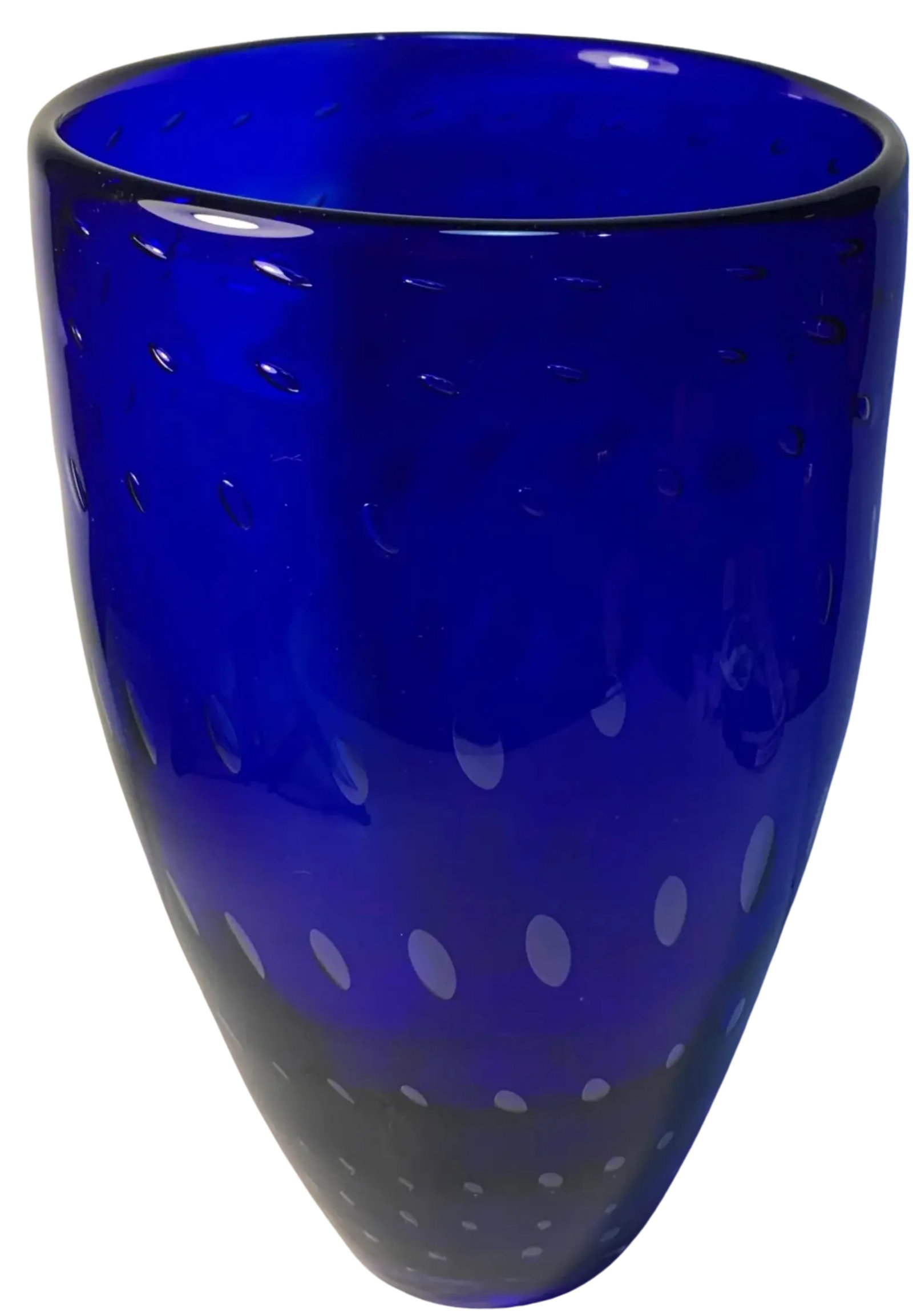 Bullicante Cobalt Blue Art Glass Vase - 3