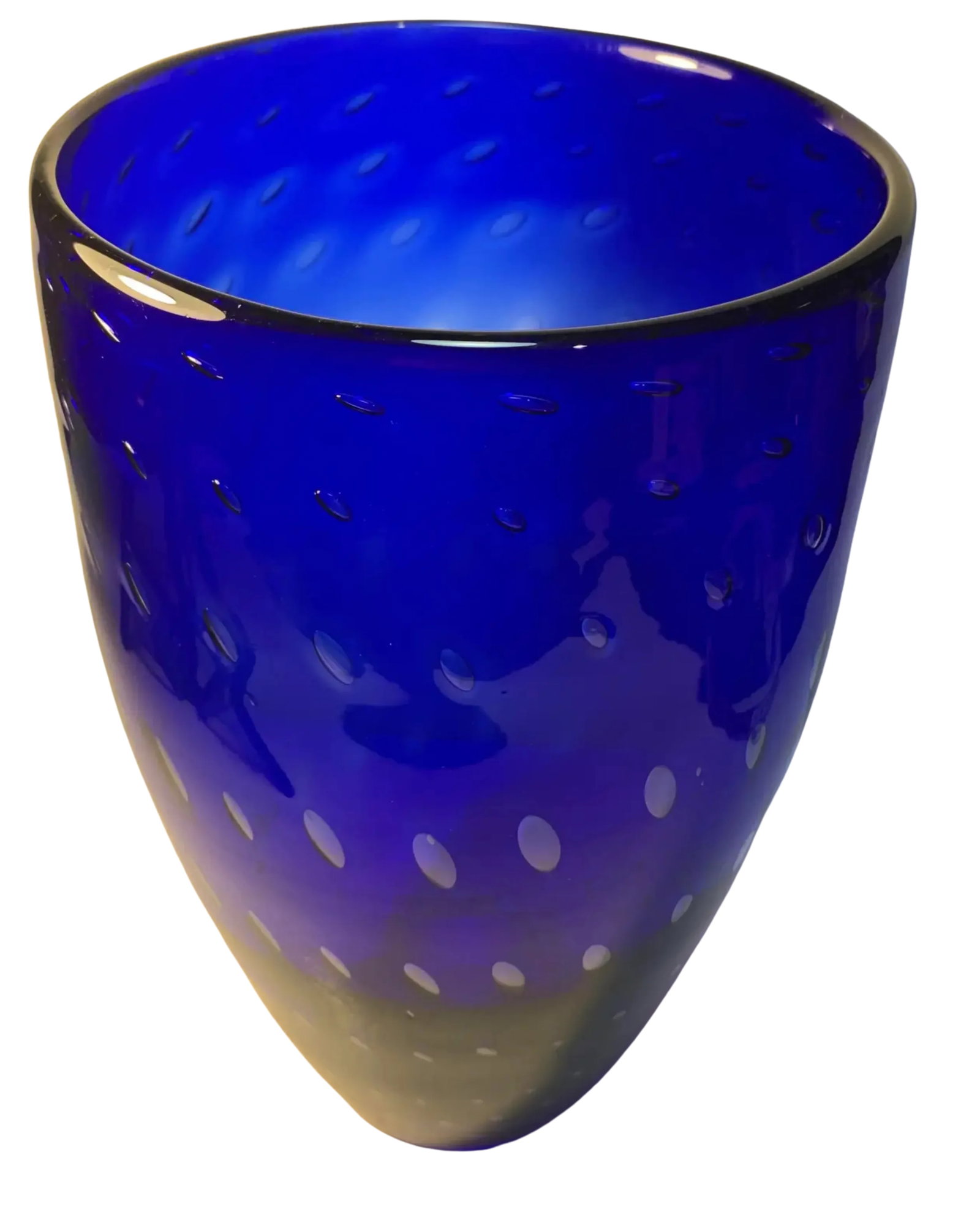 Bullicante Cobalt Blue Art Glass Vase - 5