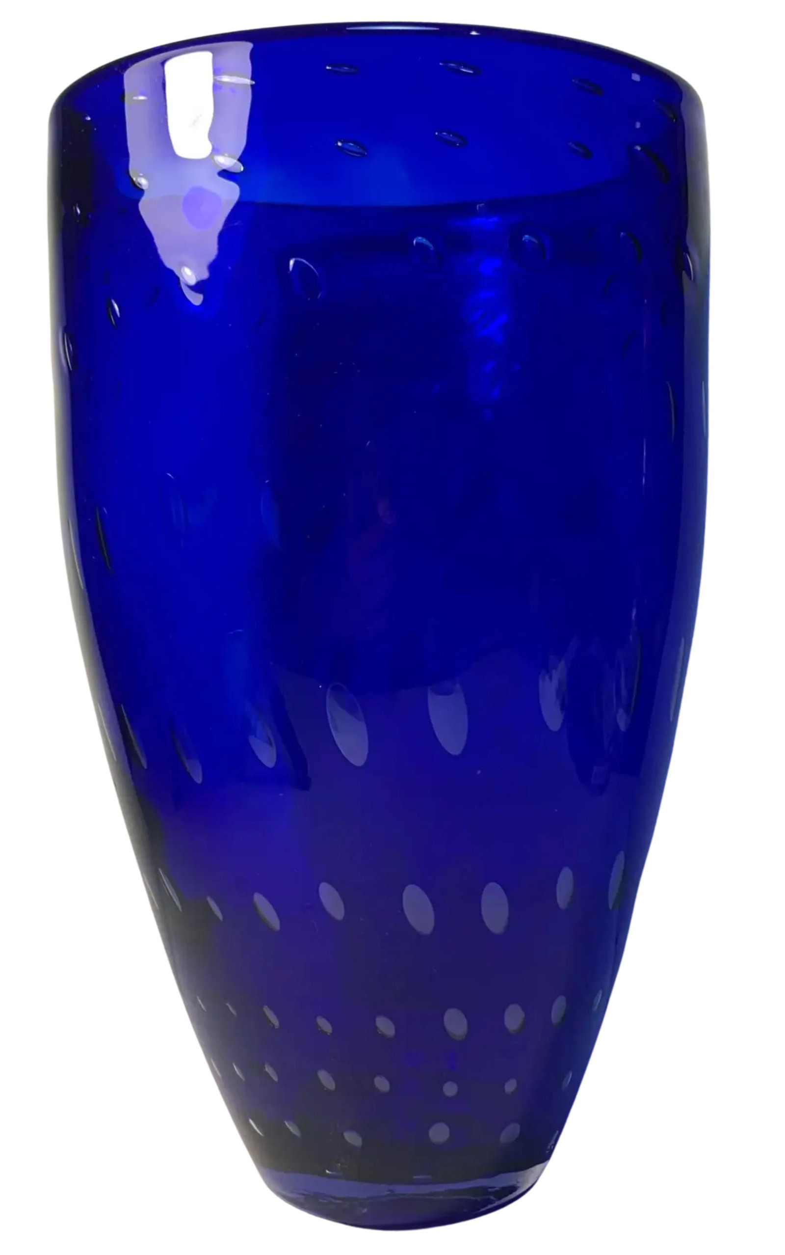 Bullicante Cobalt Blue Art Glass Vase - 7