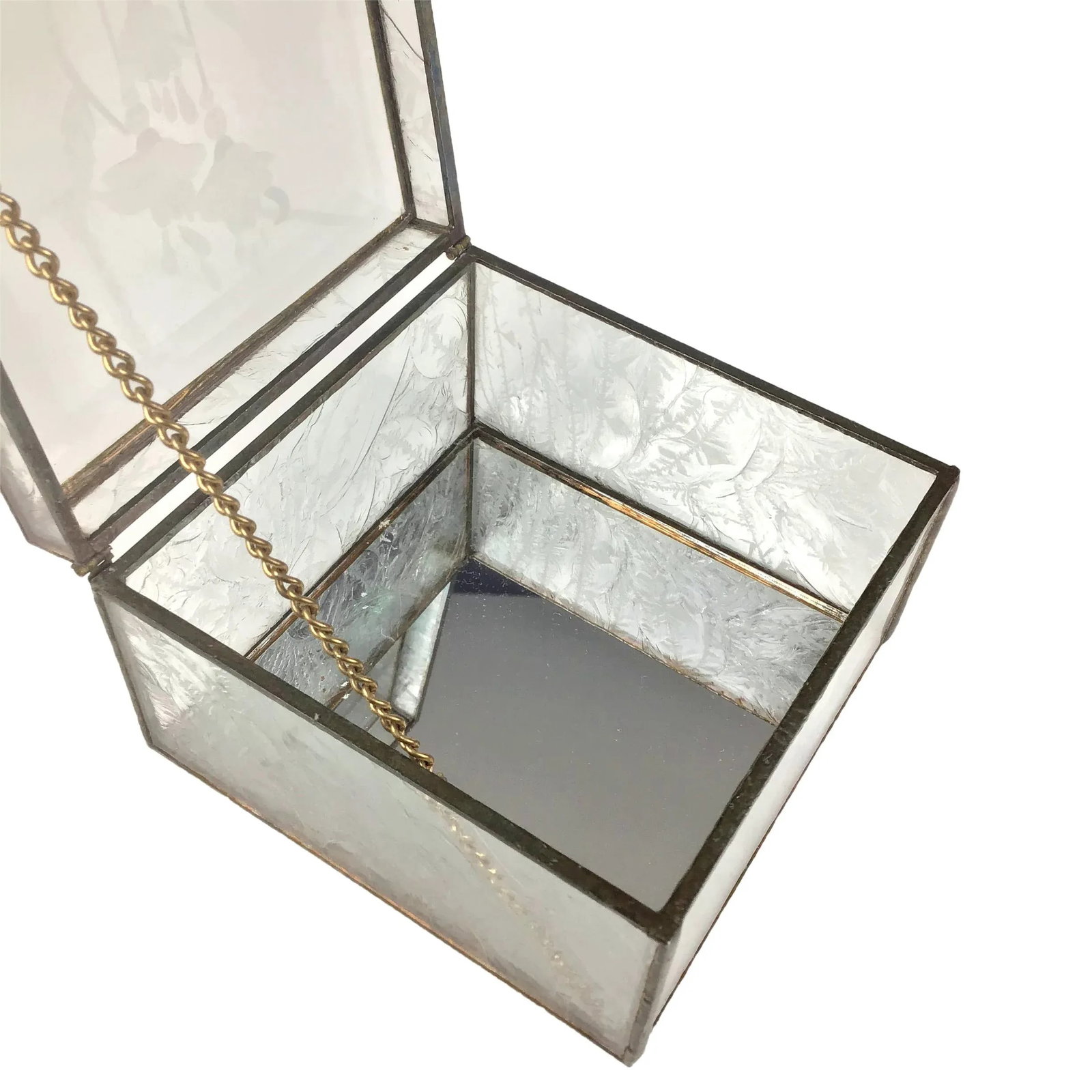 Victorian Etched Glass Jewelry Box - 5