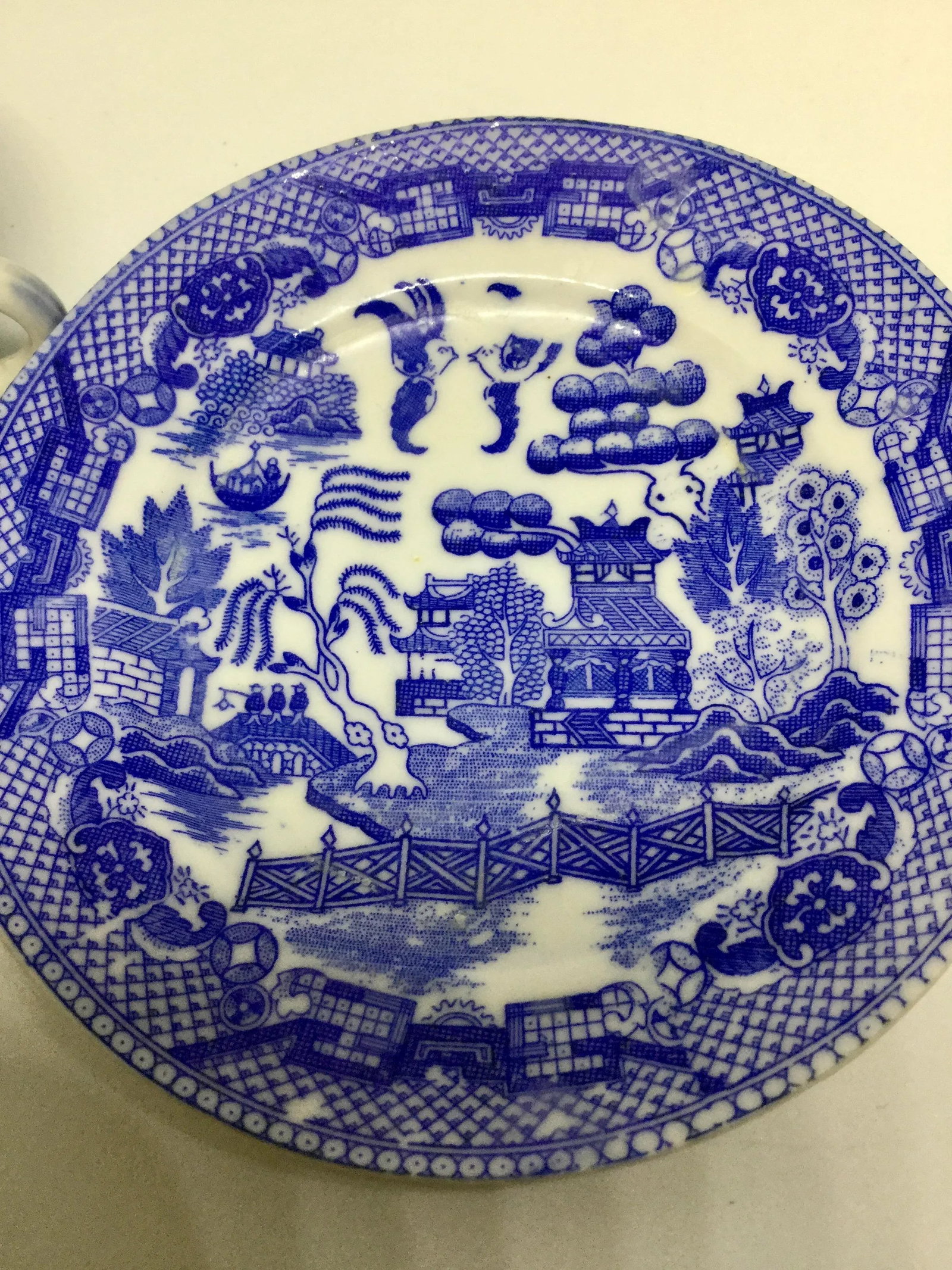 Japanese Blue Willow Plates and Cup - Set of 3 - 11
