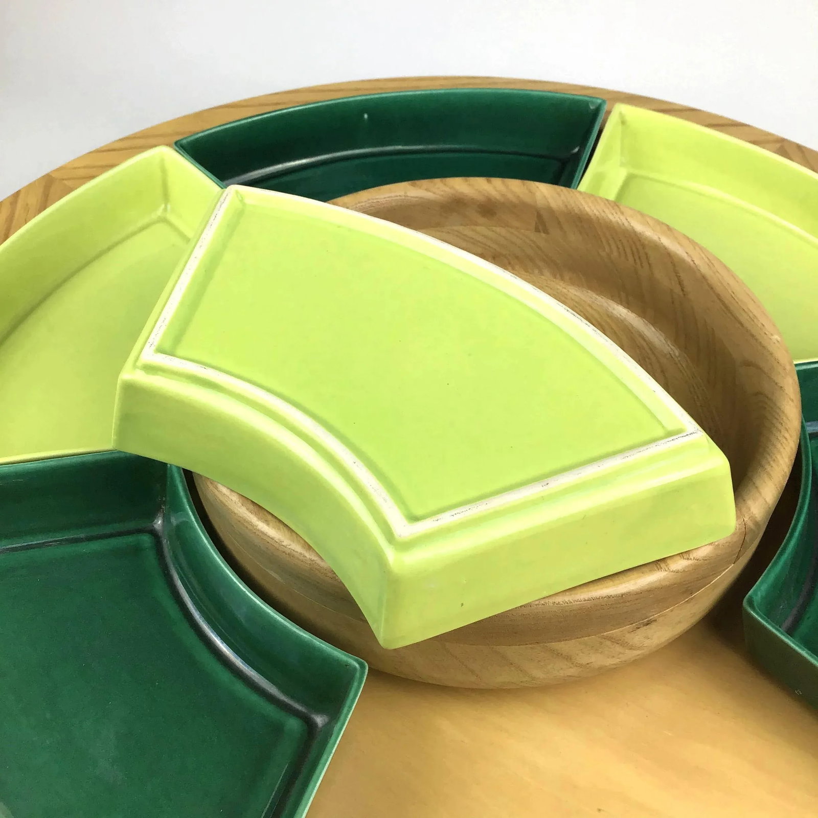 1950s Mid Century Lazy Susan Appetizer Set - Set of 8 - 5