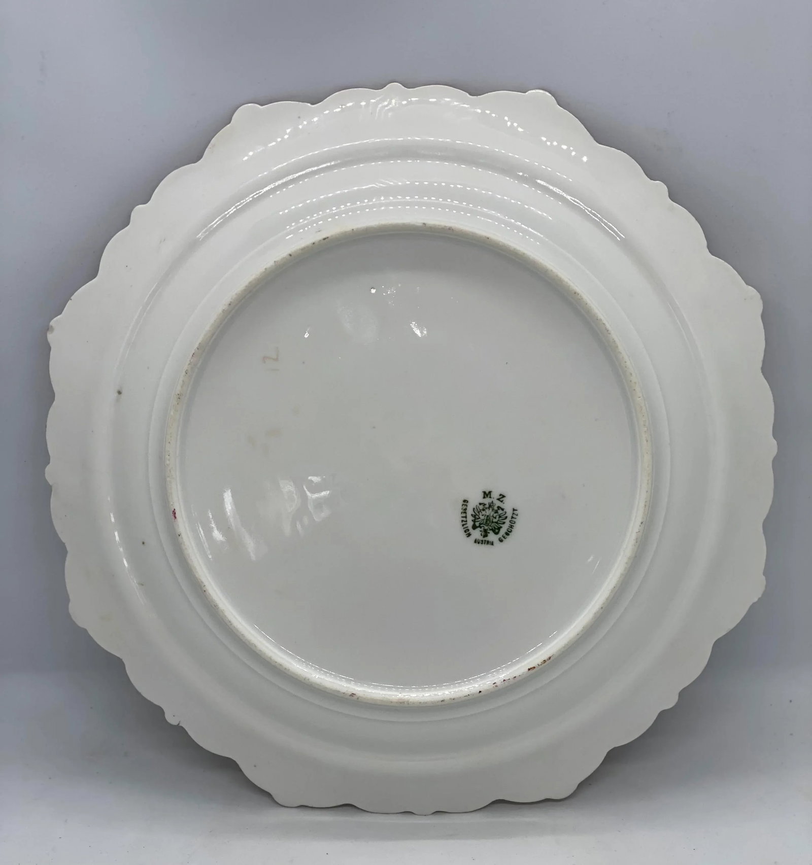 1884-1909 Moritz Zdekauer M Z Austria Pink Roses Design Porcelain Plate - 5