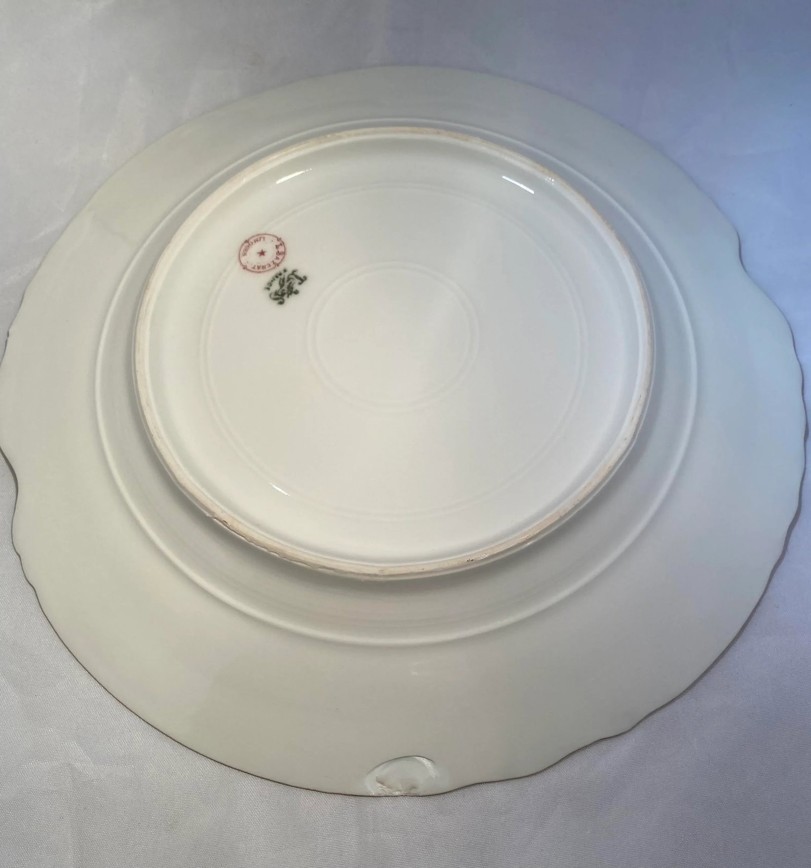 Early 20th Century Limoges France L. Sazerat Porcelain Pink Luncheon Plates With Blue Daisies - Set - 10