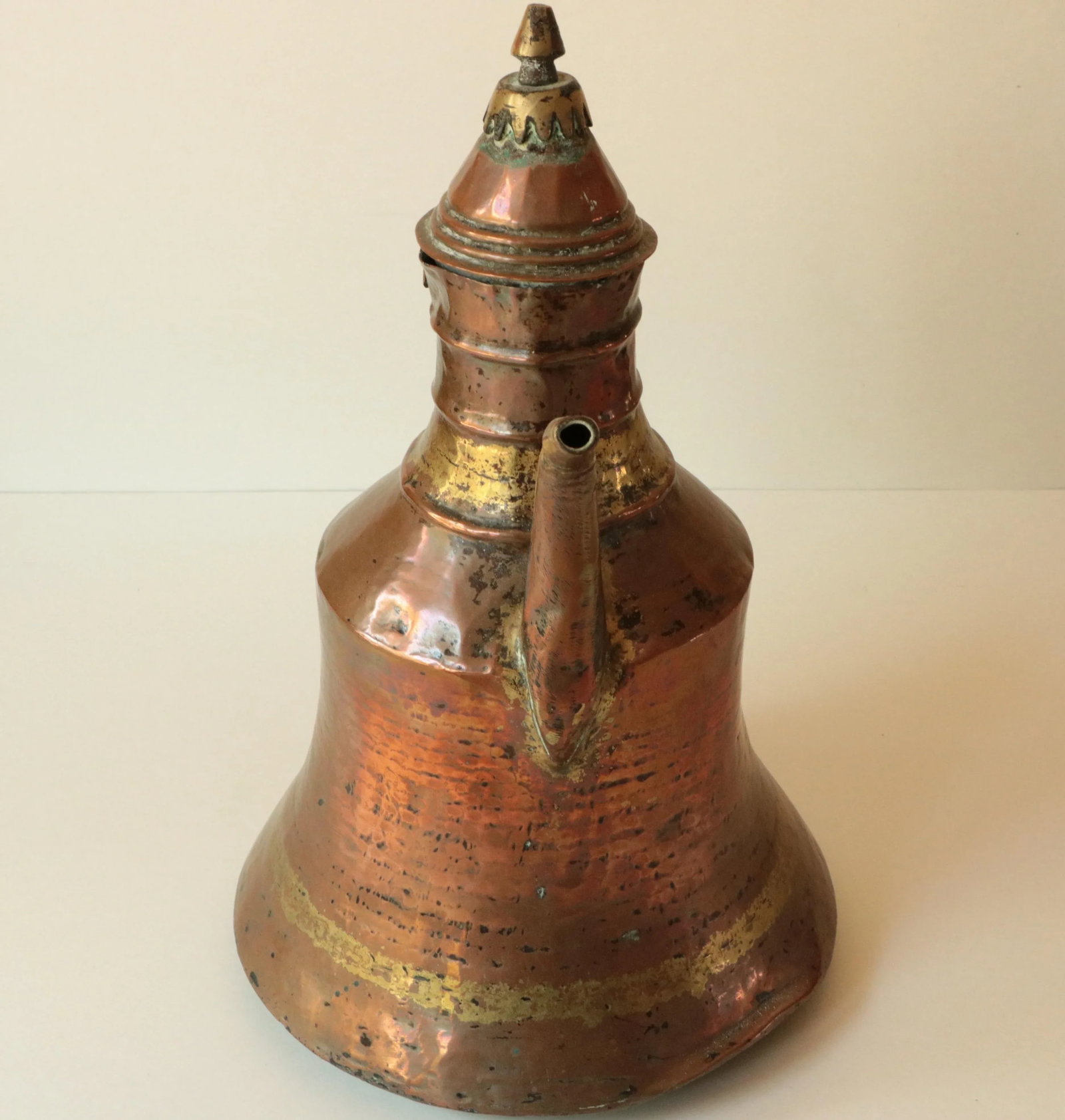 Antique Turkish Copper & Brass Kettle - 4