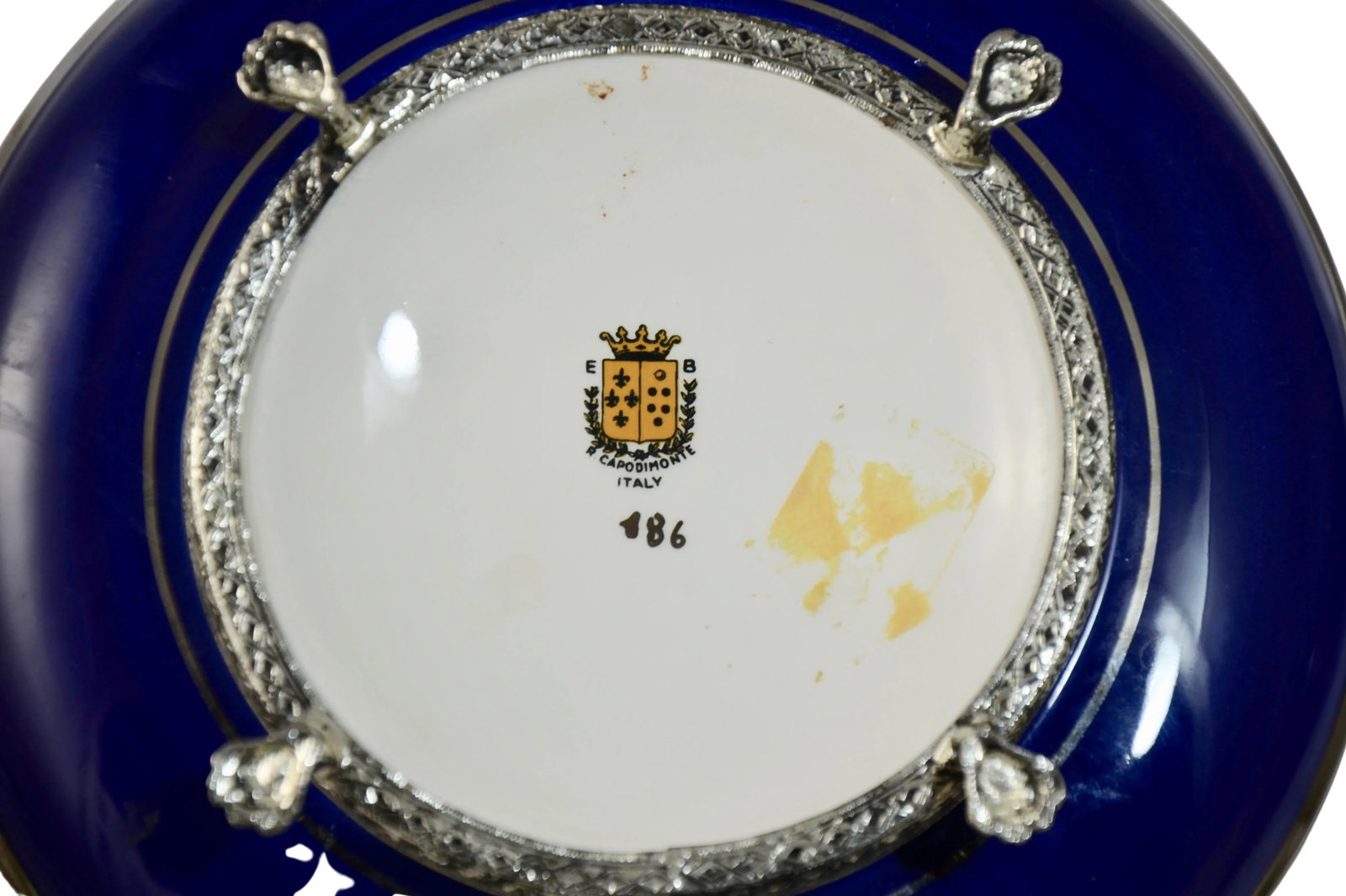 Cobalt Blue Round Italian Porcelain Box - 5