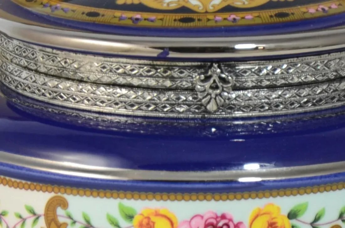 Cobalt Blue Round Italian Porcelain Box - 6