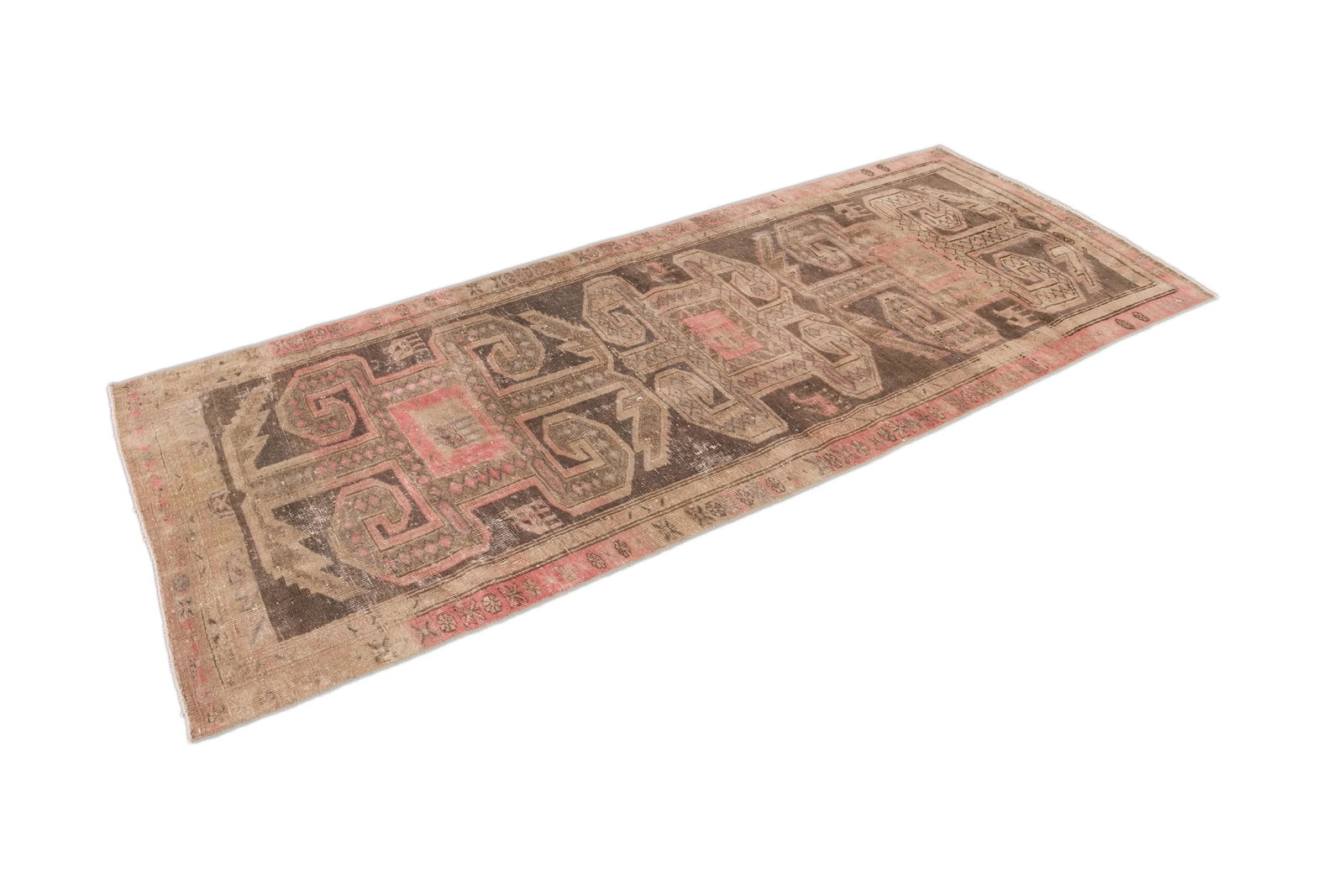 Pink Vintage Malyer Handmade Wool Runner - 10