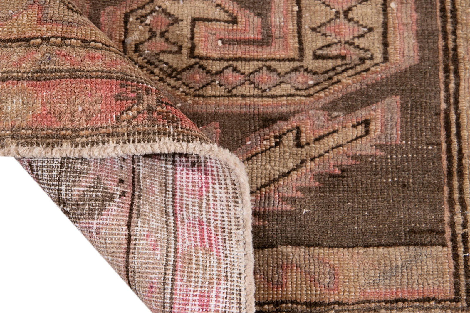 Pink Vintage Malyer Handmade Wool Runner - 2