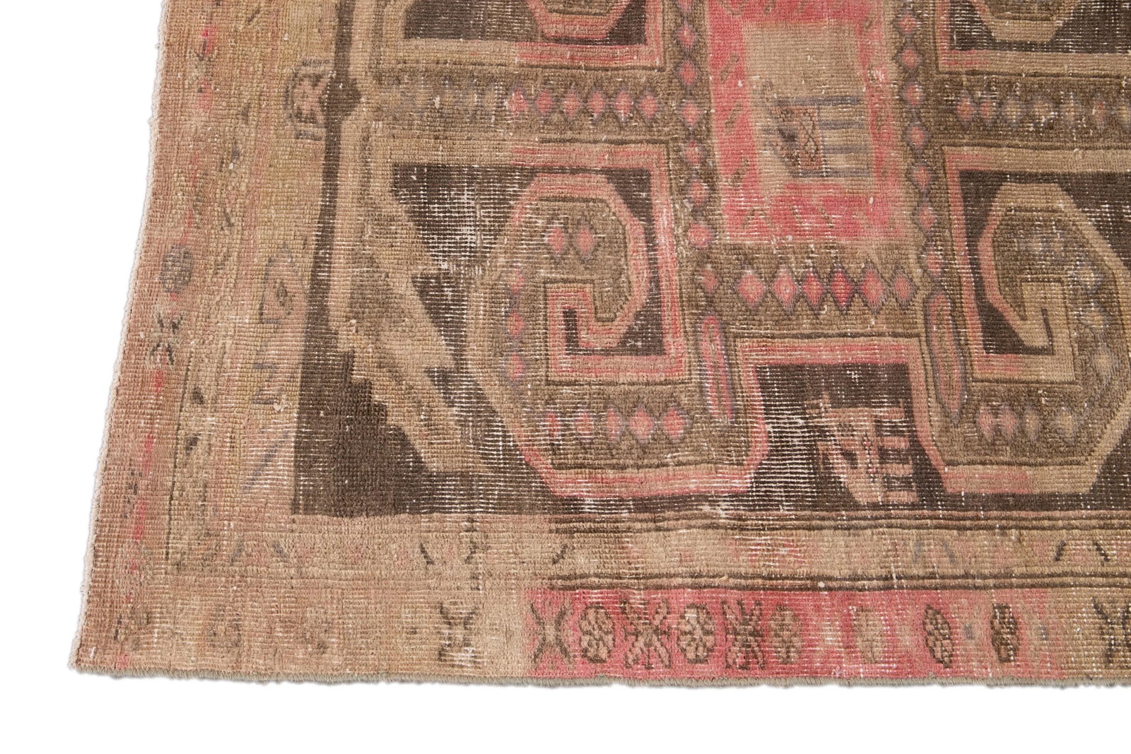Pink Vintage Malyer Handmade Wool Runner - 4