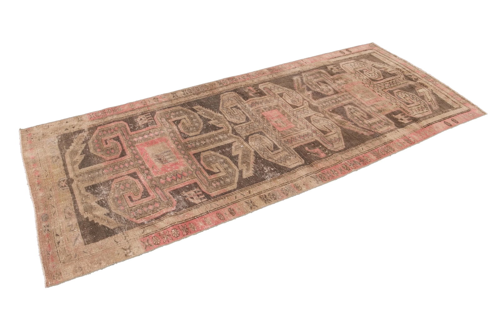 Pink Vintage Malyer Handmade Wool Runner - 5