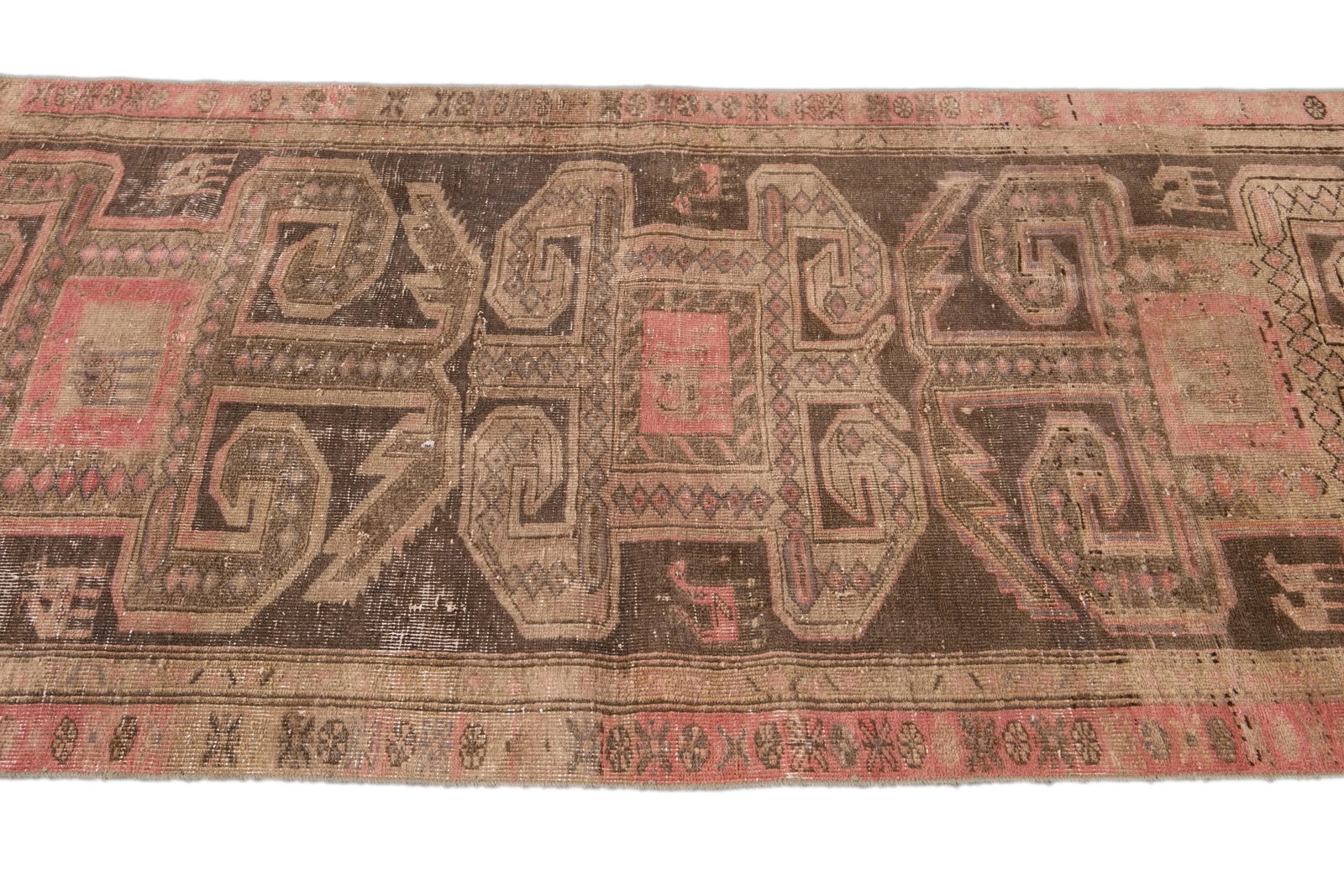 Pink Vintage Malyer Handmade Wool Runner - 8