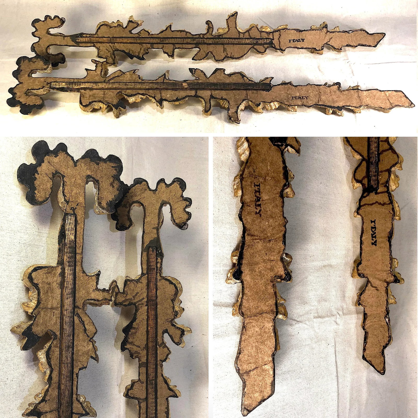 Neoclassical Carved Gilt Wall Swags - Pair - 11