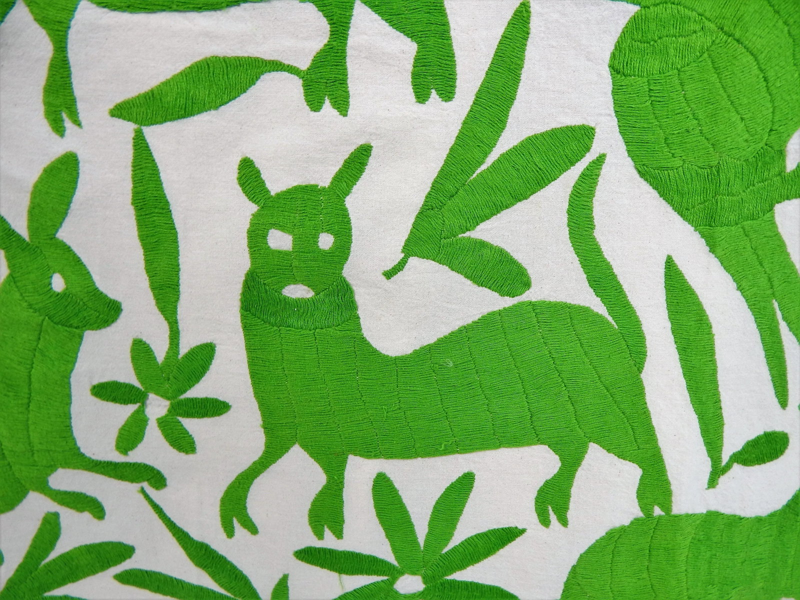 Wild Animals Green Embroidered Tapestry - 10