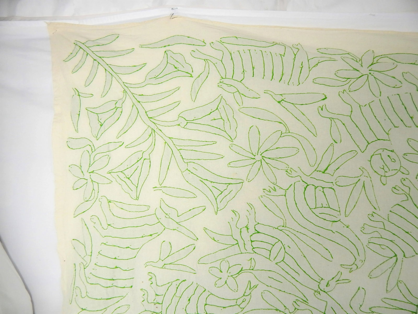 Wild Animals Green Embroidered Tapestry - 12