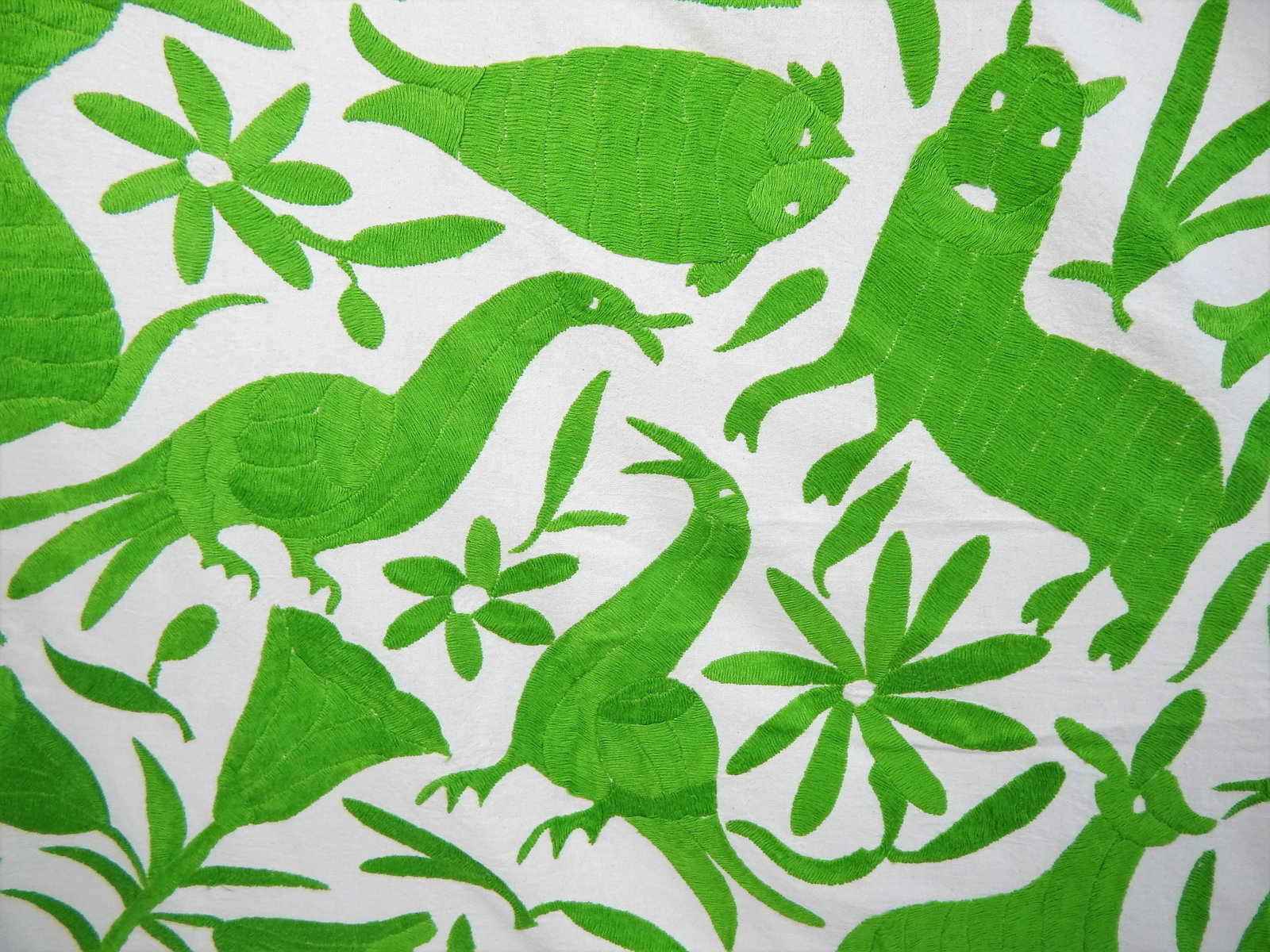 Wild Animals Green Embroidered Tapestry - 7