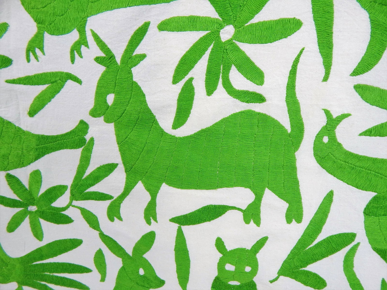 Wild Animals Green Embroidered Tapestry - 9