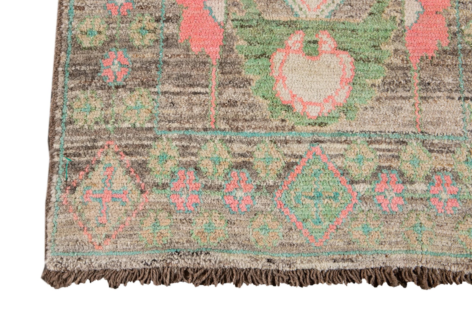 Colorful Modern Oushak Wool Runner - 4