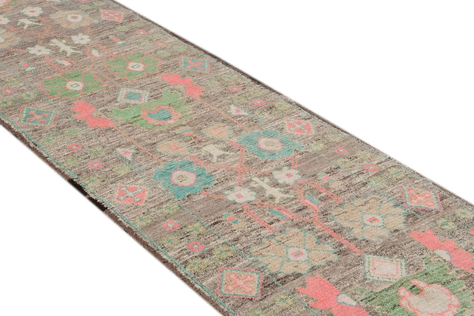 Colorful Modern Oushak Wool Runner - 5