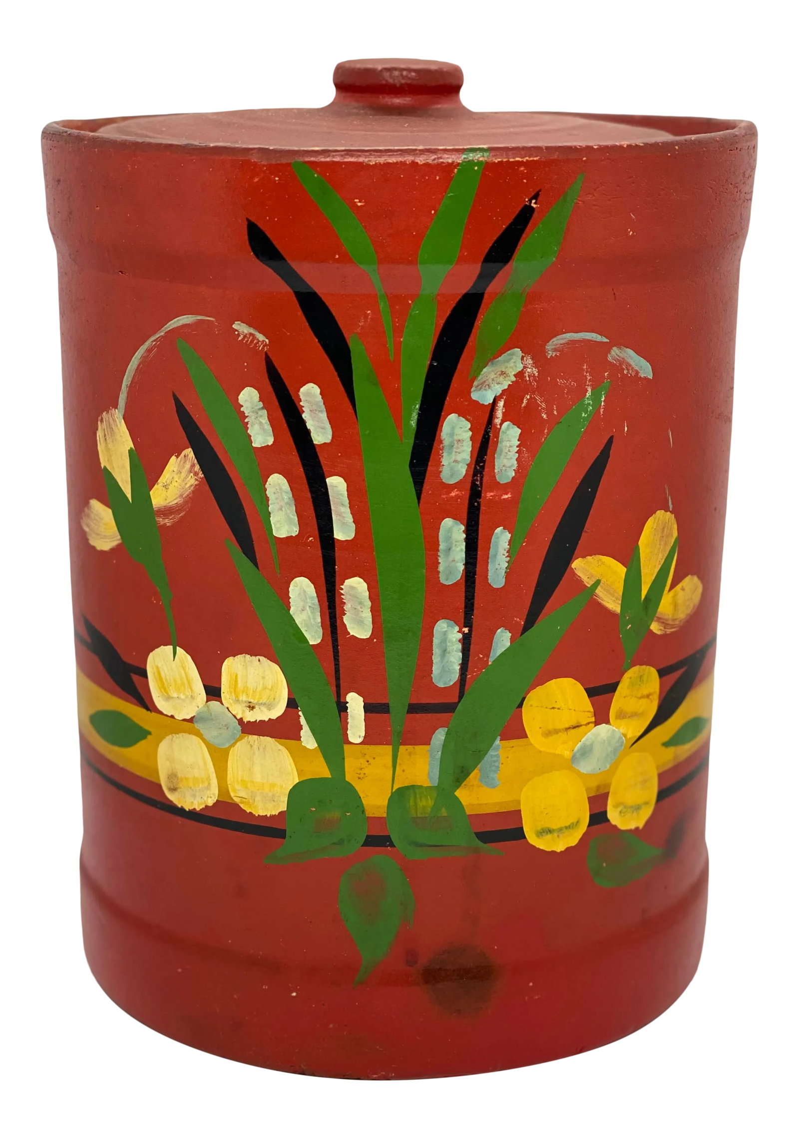1940's Hand Painted Stoneware Cookie Jar (1 of 13)