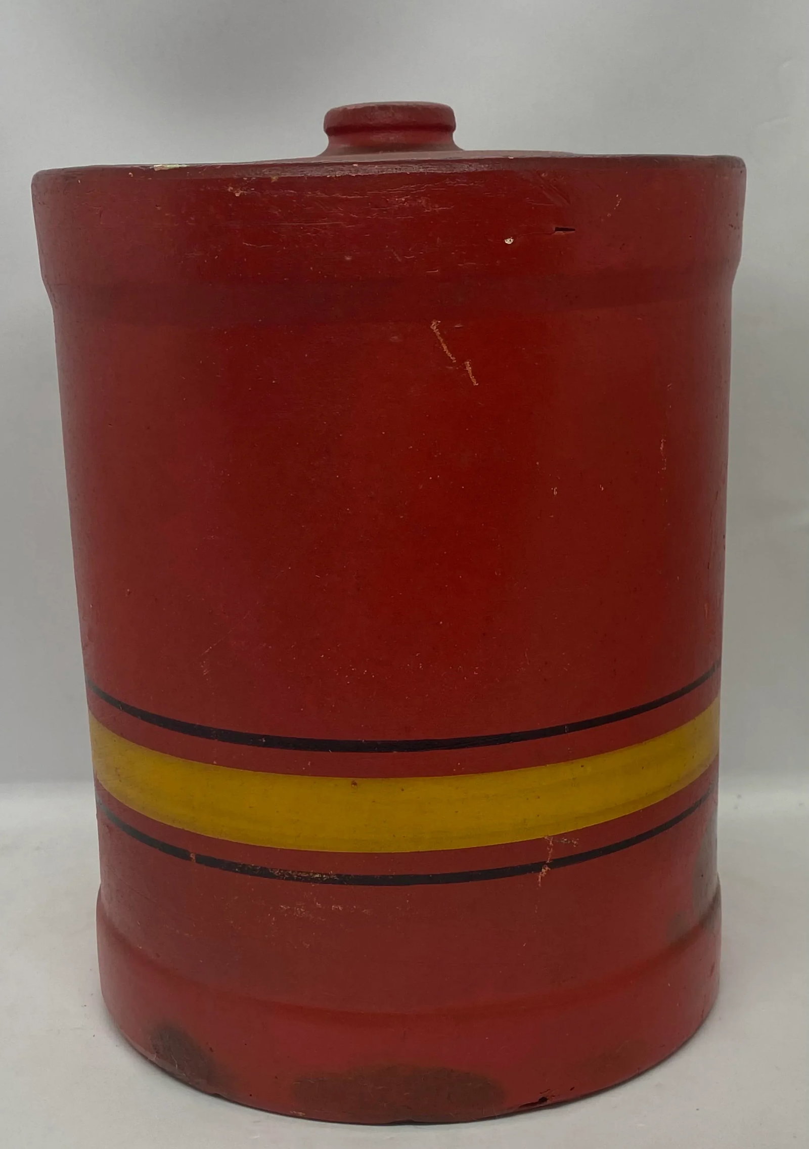 1940's Hand Painted Stoneware Cookie Jar - 7