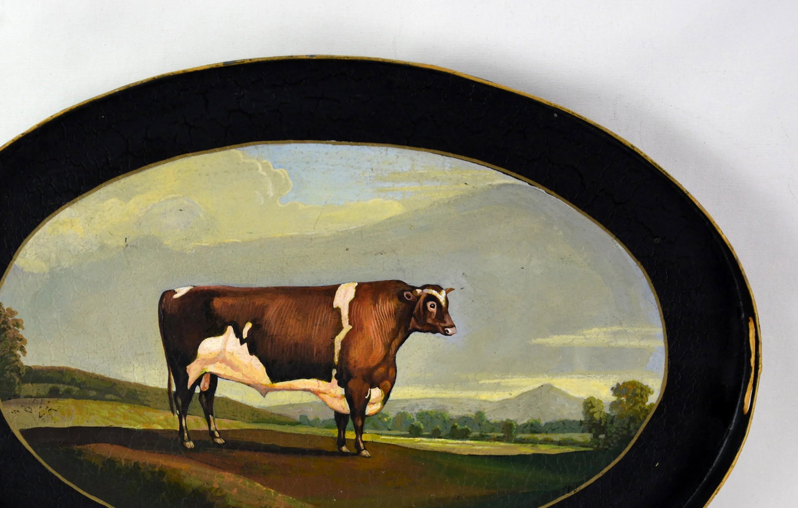 Vintage English Style Rural Landscape Oval Decorative Plate/Tray - 2