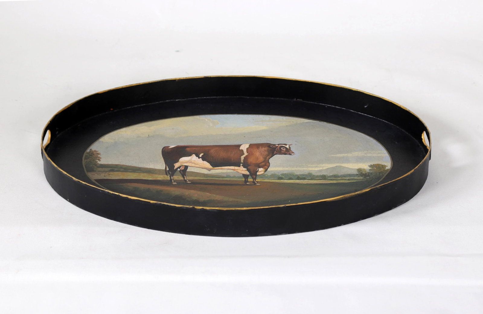 Vintage English Style Rural Landscape Oval Decorative Plate/Tray - 4