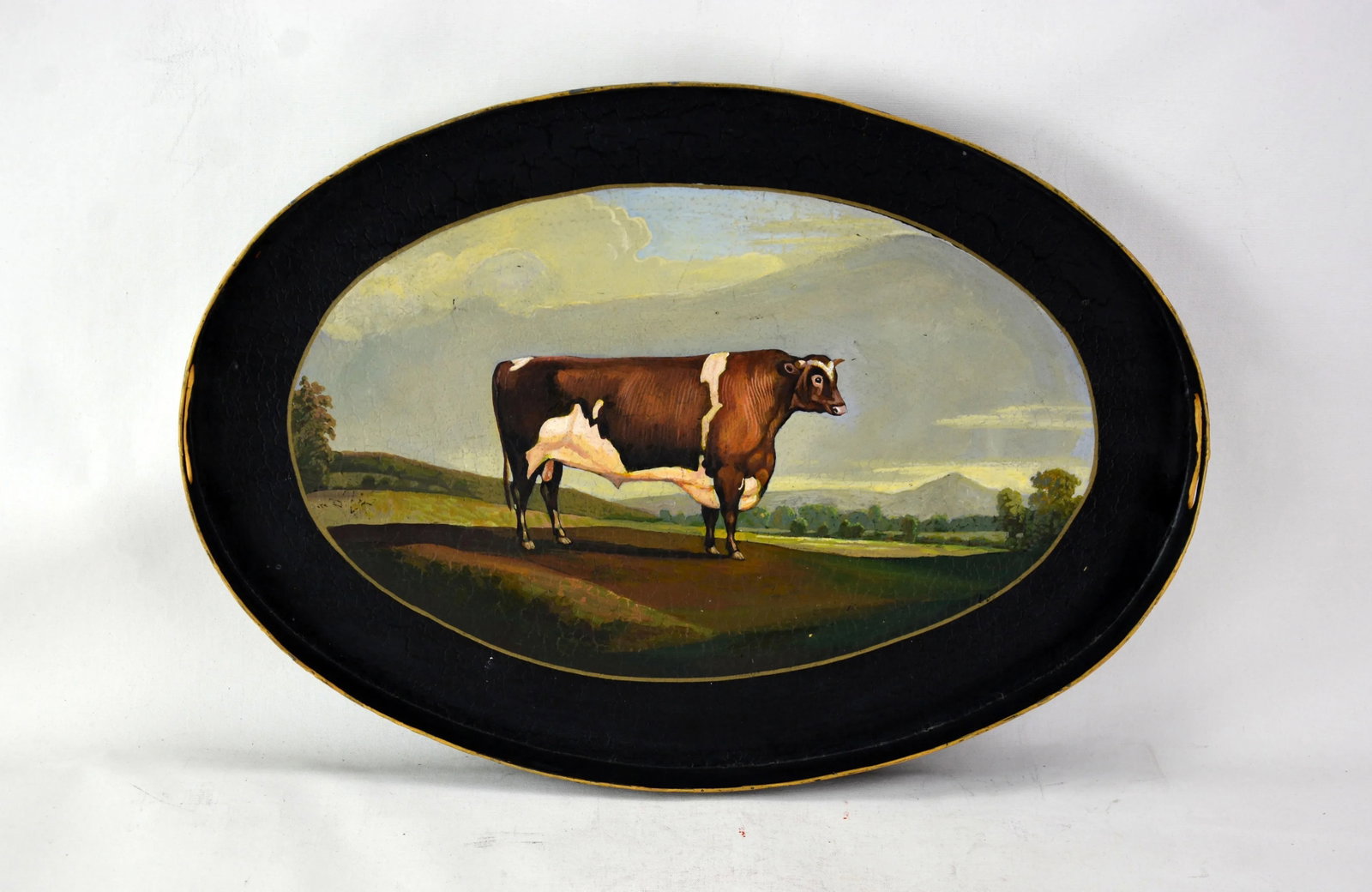 Vintage English Style Rural Landscape Oval Decorative Plate/Tray - 7