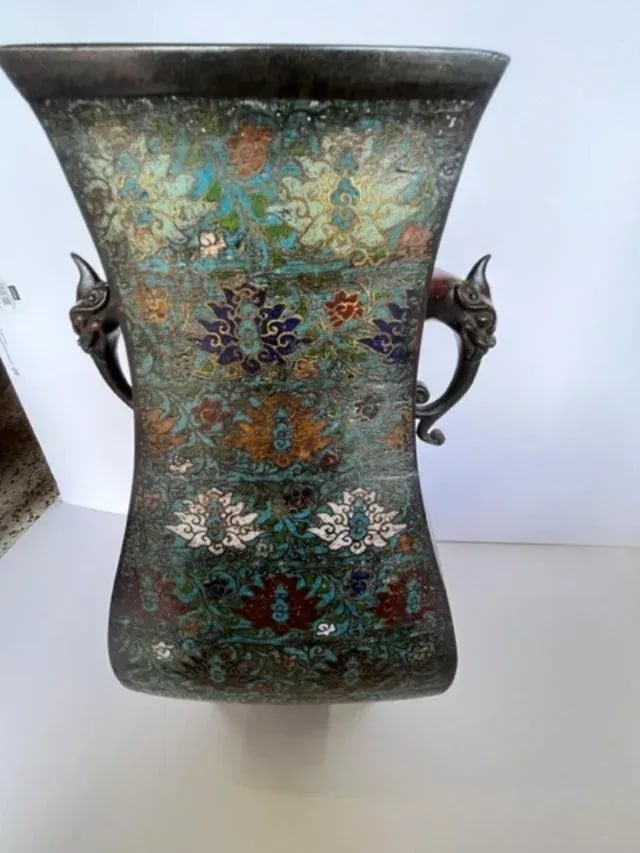 Antique Ming Dynasty Cloisonne Vase - 12