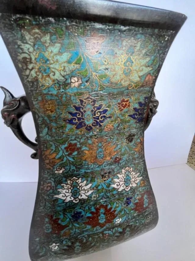 Antique Ming Dynasty Cloisonne Vase - 9