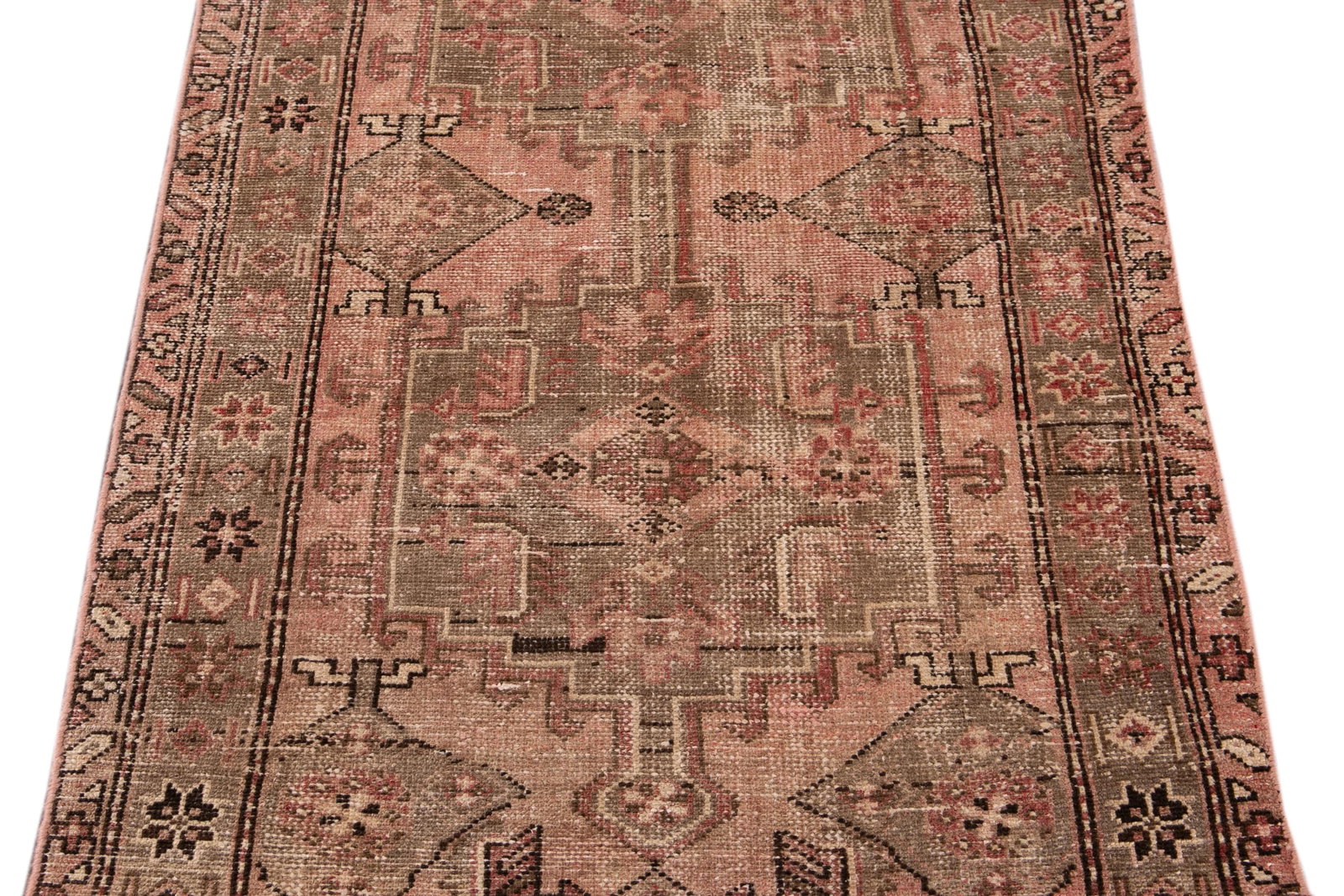 Rose Vintage Persian Handmade Wool Runner - 10