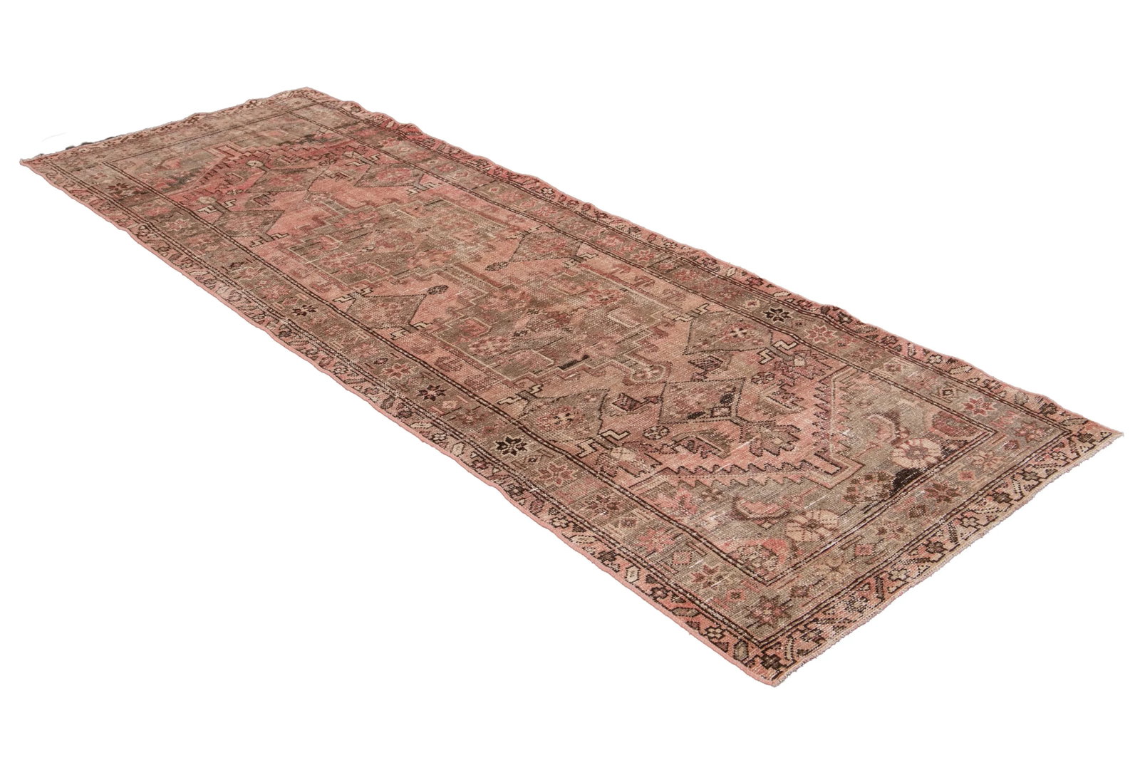 Rose Vintage Persian Handmade Wool Runner - 11