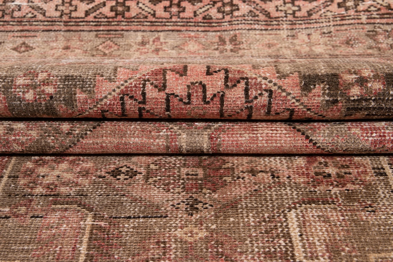 Rose Vintage Persian Handmade Wool Runner - 12