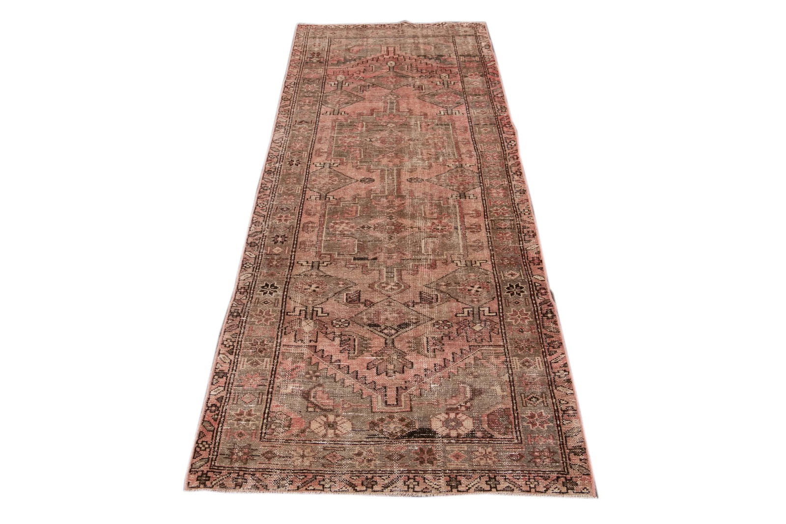 Rose Vintage Persian Handmade Wool Runner - 3