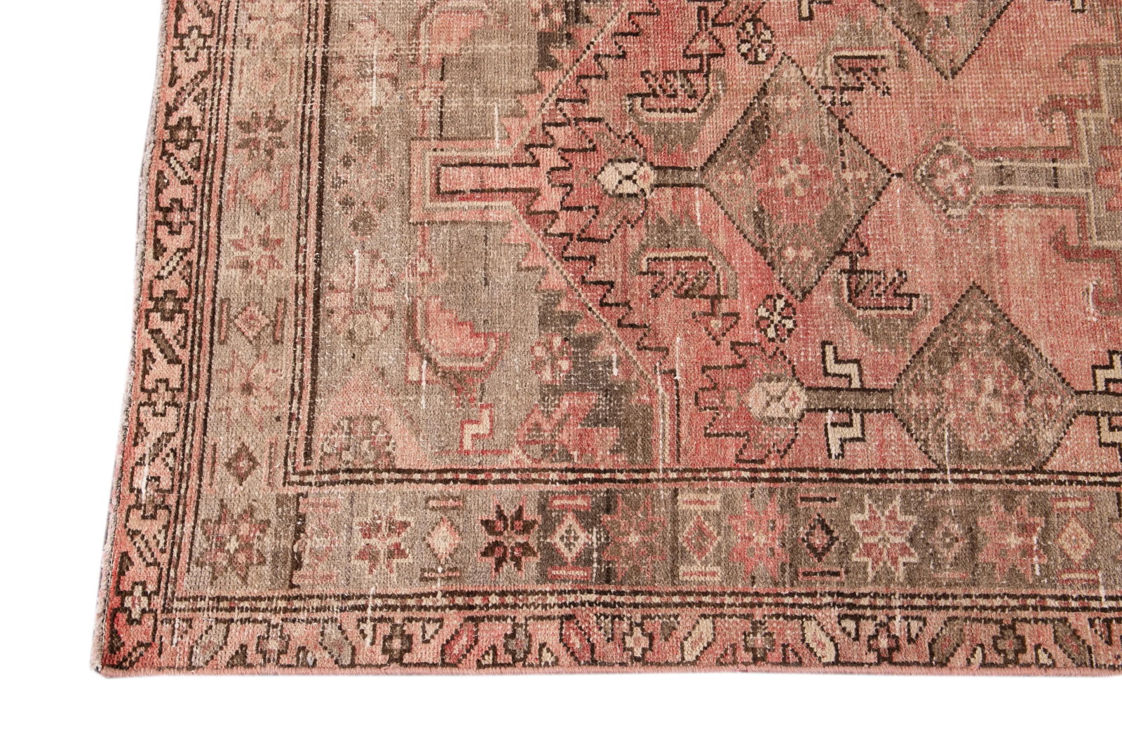 Rose Vintage Persian Handmade Wool Runner - 4
