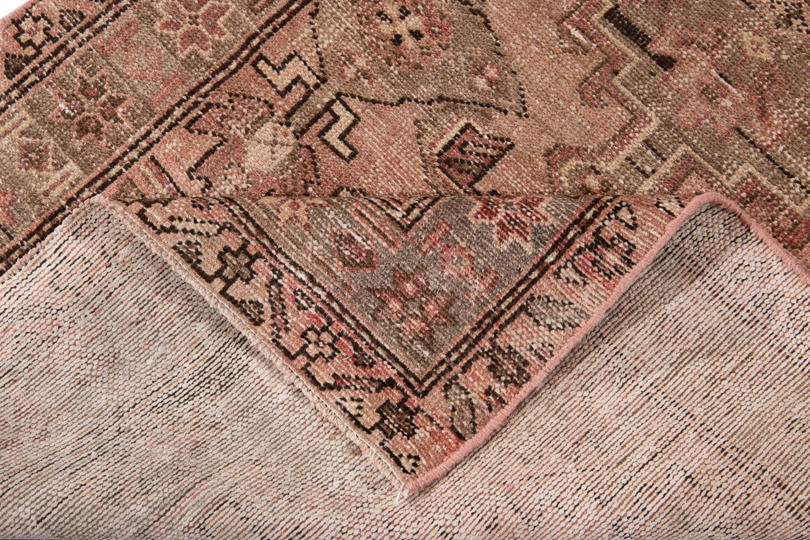 Rose Vintage Persian Handmade Wool Runner - 5