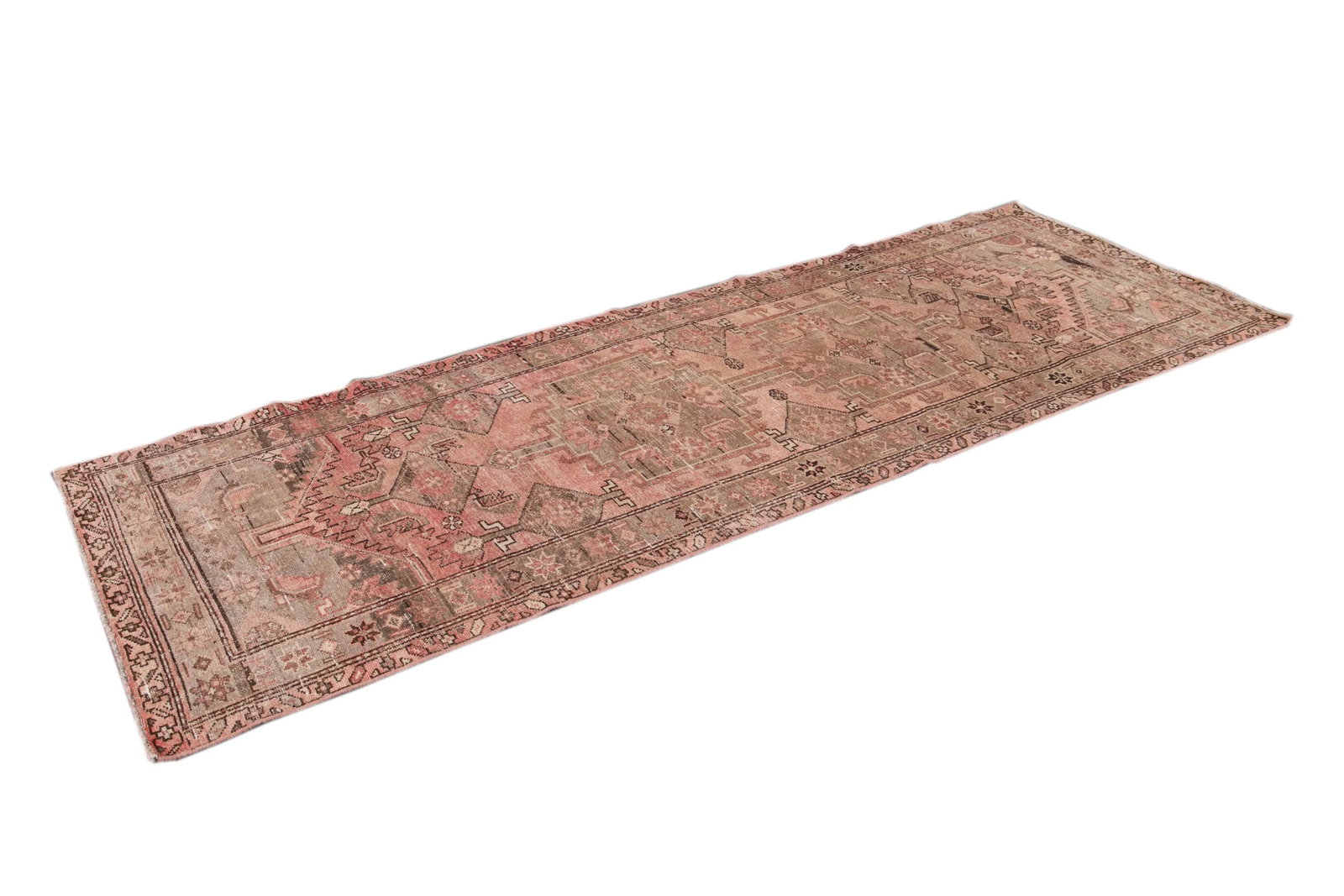 Rose Vintage Persian Handmade Wool Runner - 6