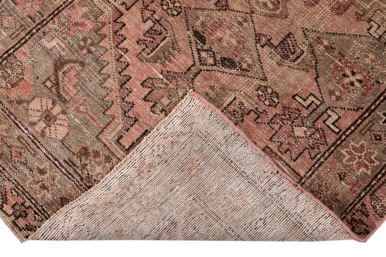 Rose Vintage Persian Handmade Wool Runner - 8