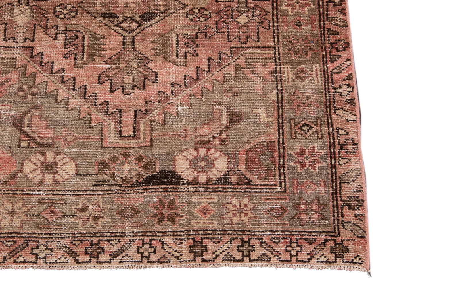 Rose Vintage Persian Handmade Wool Runner - 9