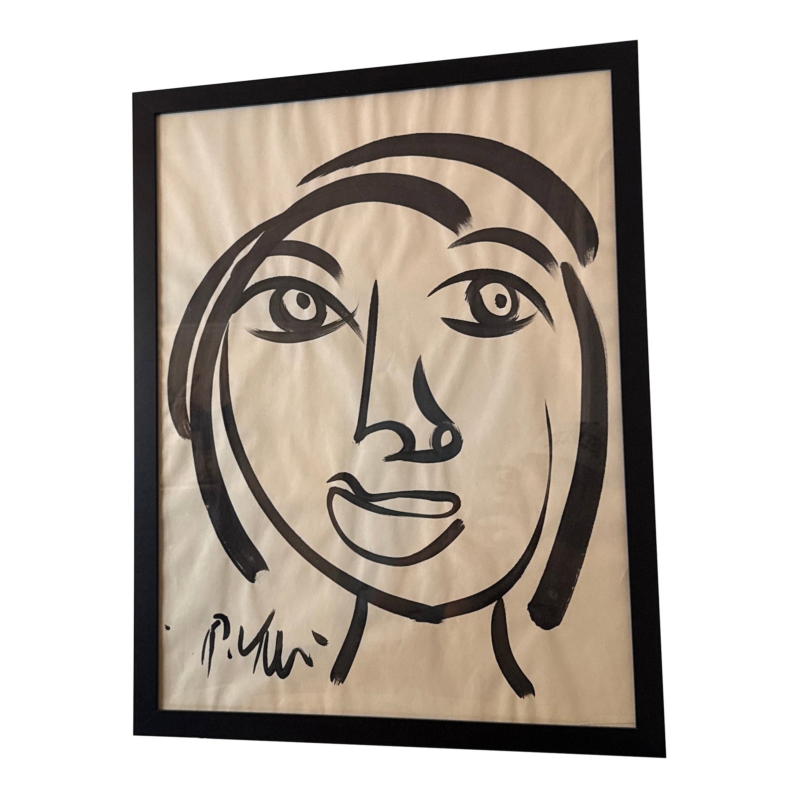 1970s Black and White Abstract Figure Portrait Painting by Peter Keil ~ Framed: Fantastic original painting by Listed world renowned artist Peter Robert Keil (born 1942 Germany) Peter has self proclaimed to be the last of the living legend artists working in his career with
