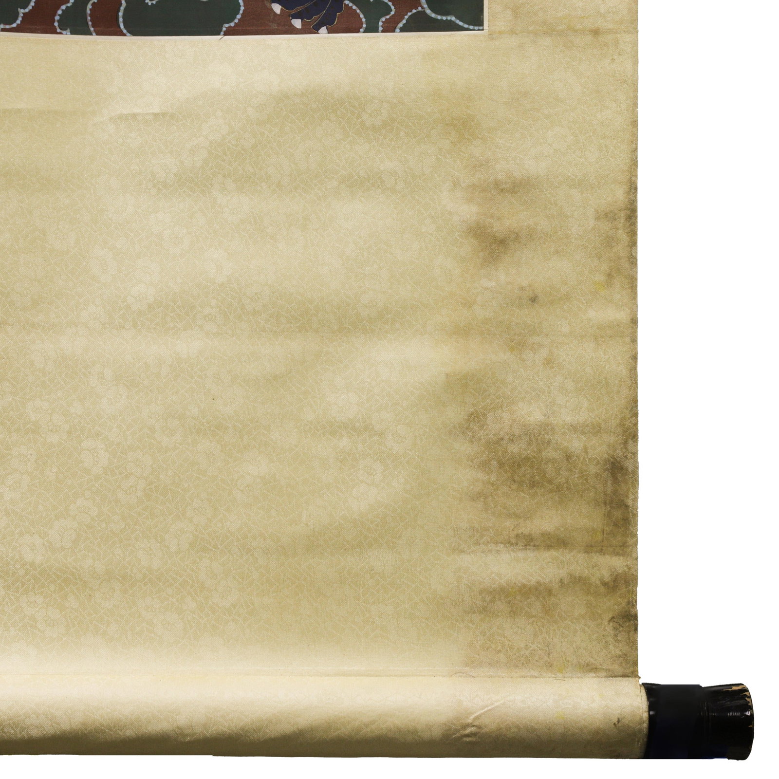 Vintage Chinese Imperial Ancestor Portrait Scroll Painting of Emperor on Yellow Silk - 12