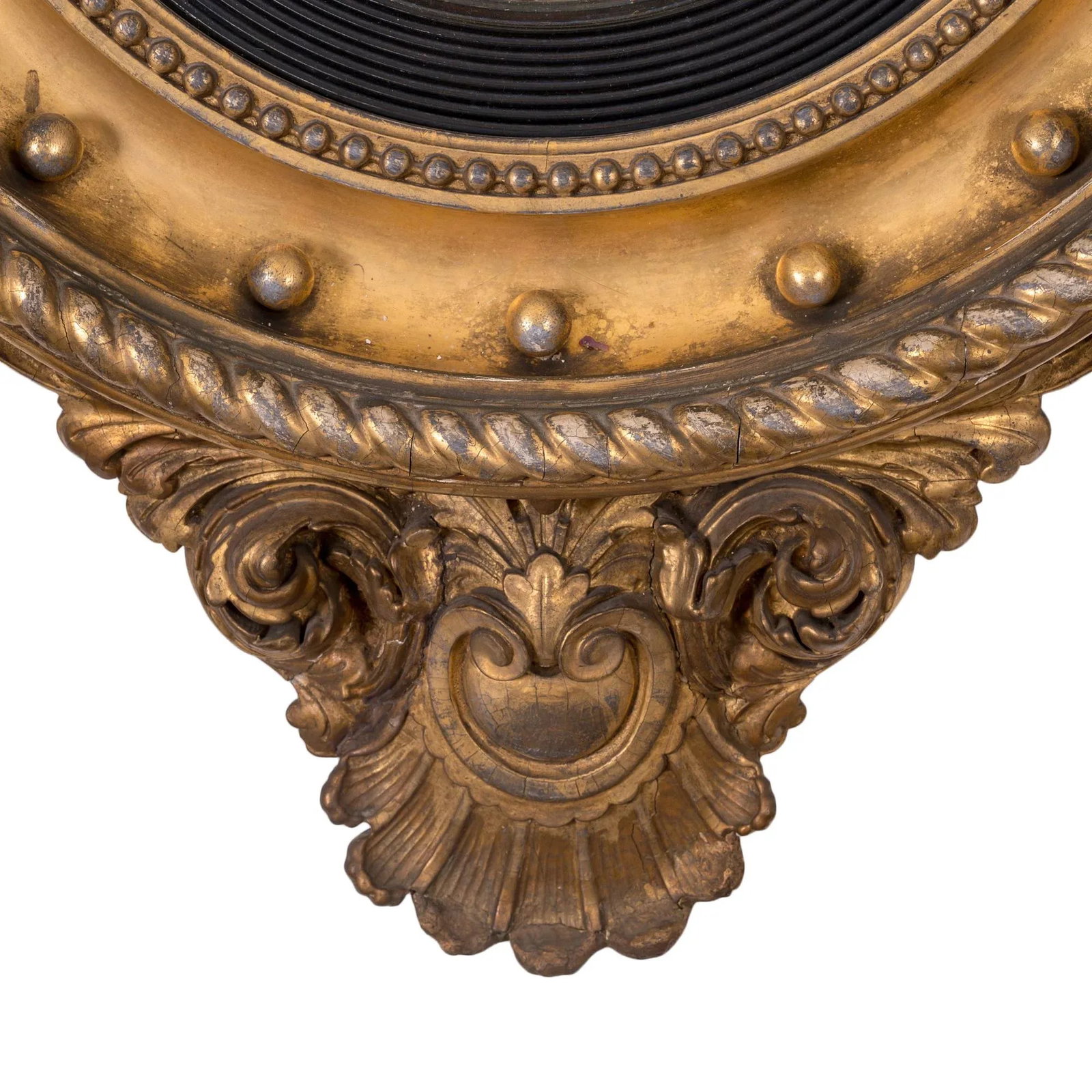 Regency Giltwood Convex Girandole Mirror - 7