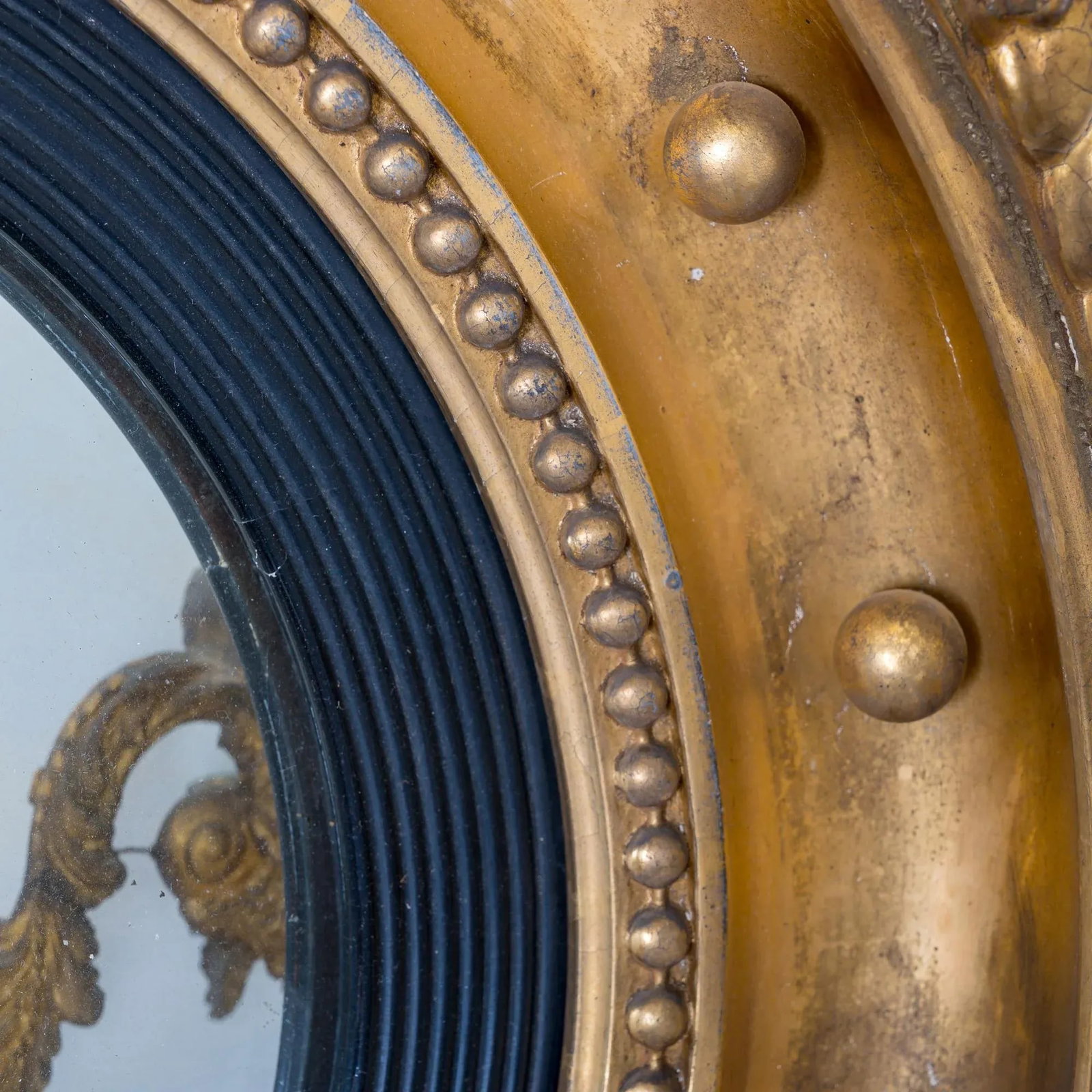 Regency Giltwood Convex Girandole Mirror - 9