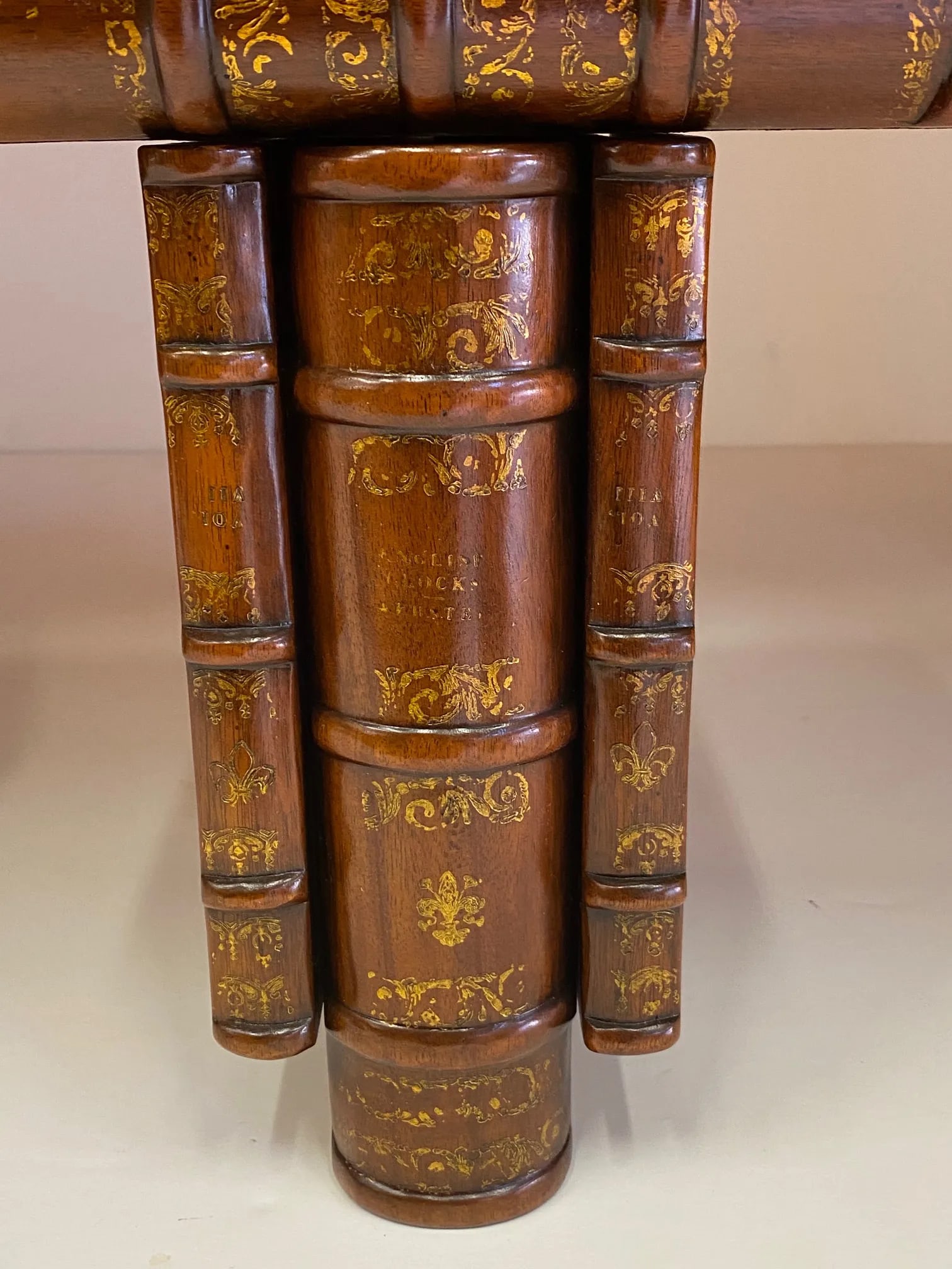 Vintage Theodore Alexander Trompe l'Oeil Book Brackets -Pair - 3