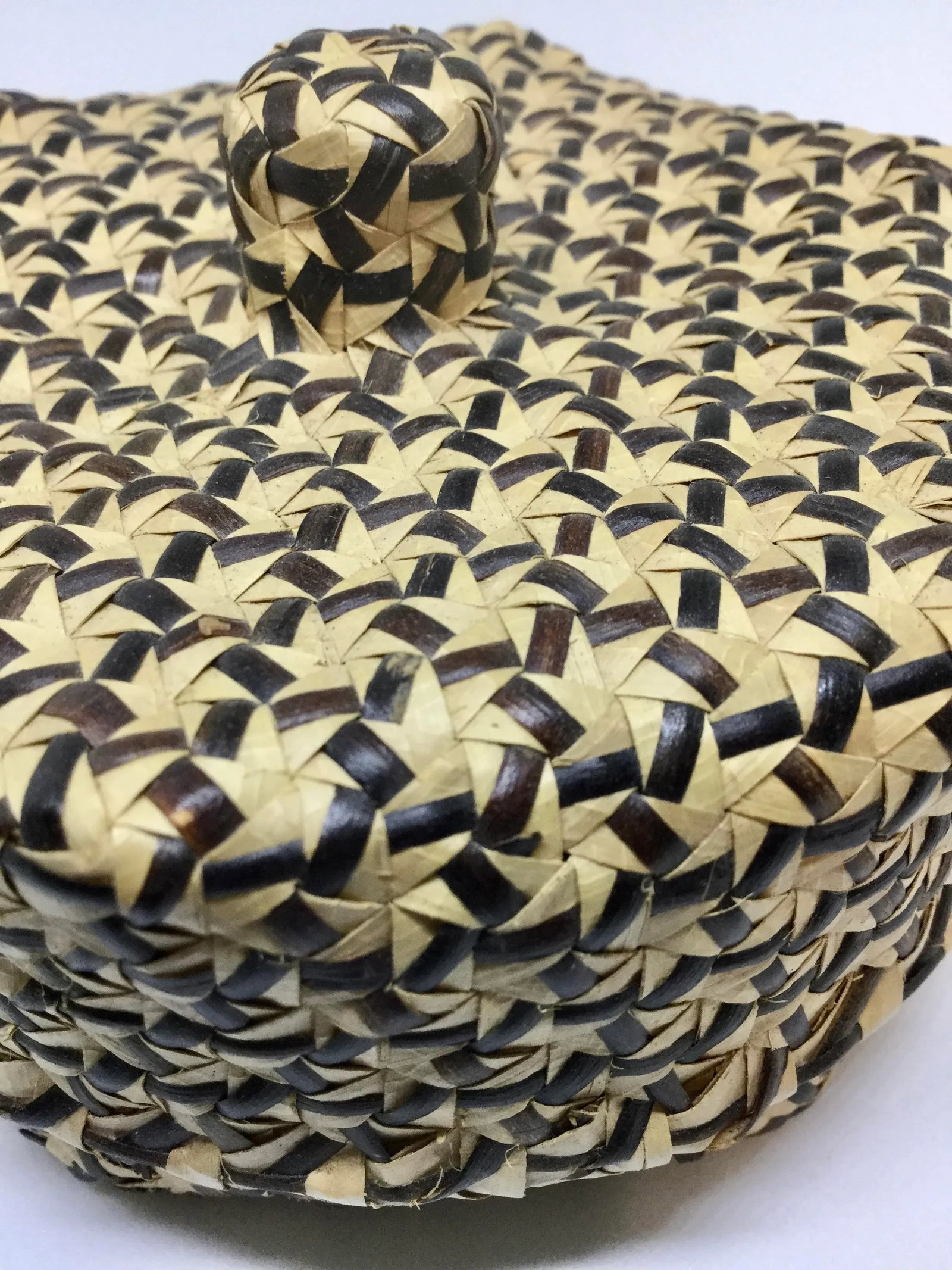 Vintage Covered Lidded Basket Box Circa 1890s - 4